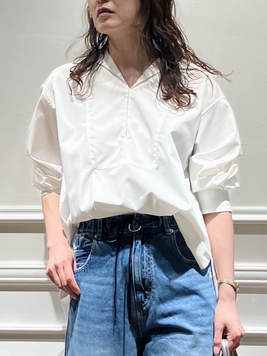 TSUKUIさんの「DRESSTERIOR｜【接触冷感/UVカット/着回し】スキッパーブラウス」を使ったコーディネート