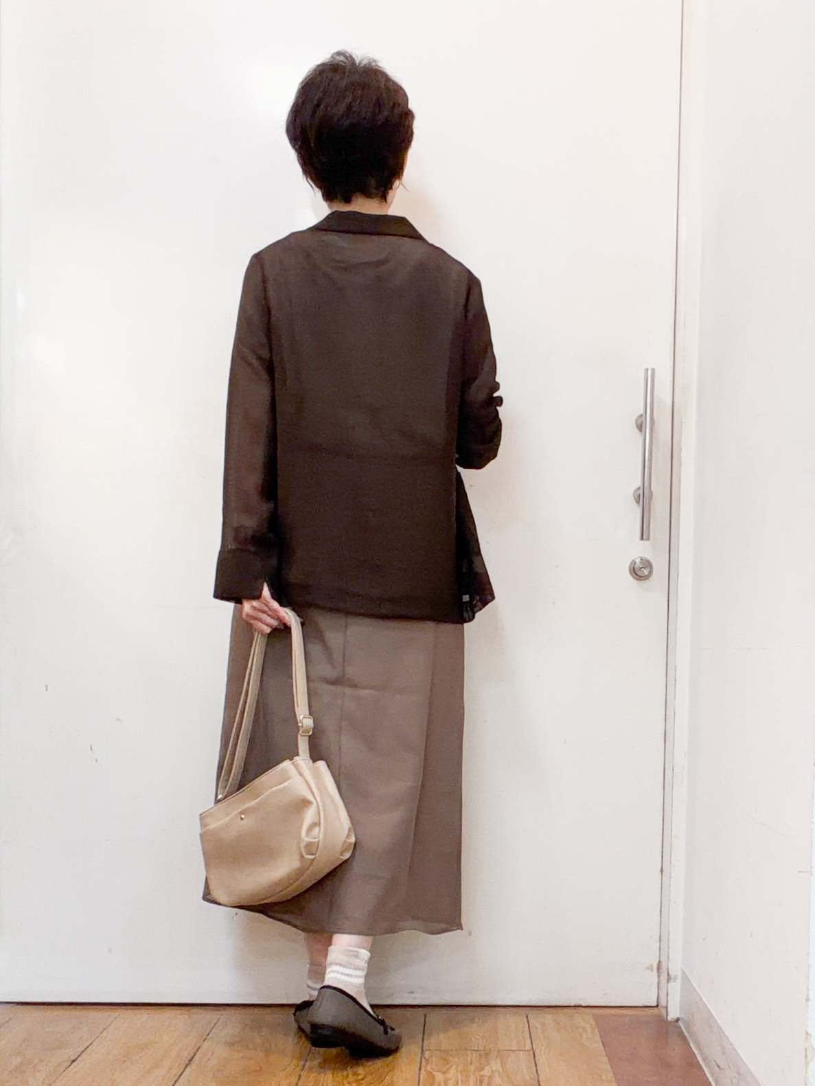 みぃさんの「SHOO･LA･RUE｜【通気性〇/セットアップ可/S-LL/洗濯機可】メッシュテーラードジャケット」を使ったコーディネート