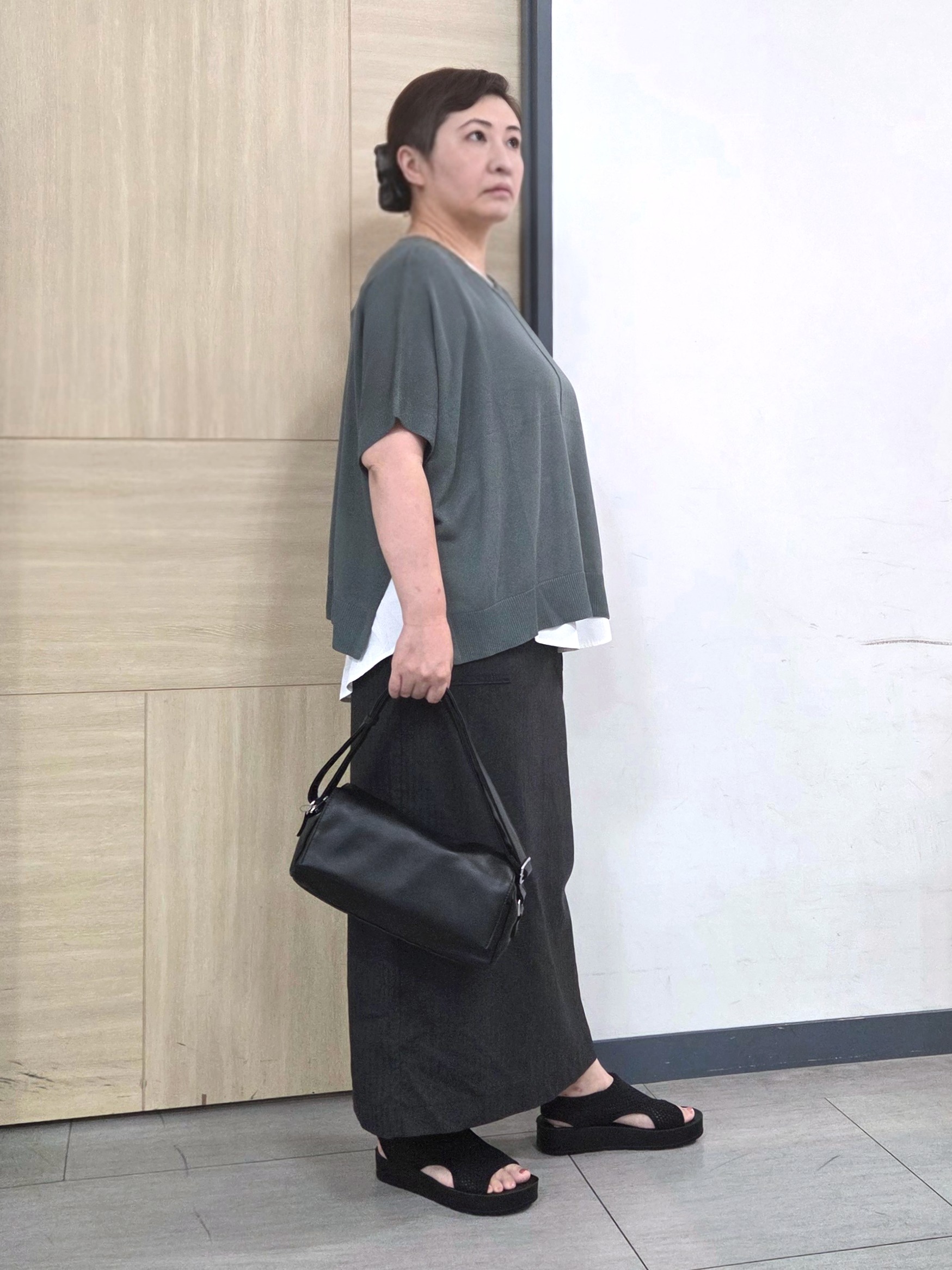 にゃみさんの「grove｜【体系カバー◎】ニット&times;インナーシャツタンクSET」を使ったコーディネート