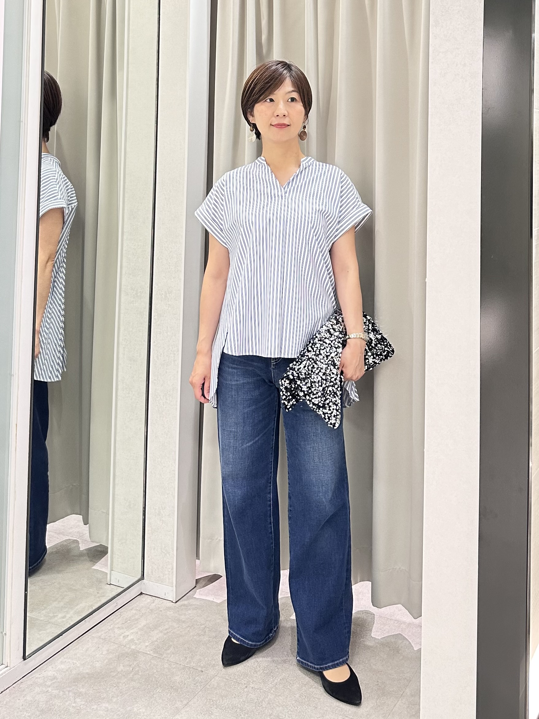 みなこさんの「UNTITLED｜【吸水速乾/接触冷感】バックプリーツデザインブラウス」を使ったコーディネート