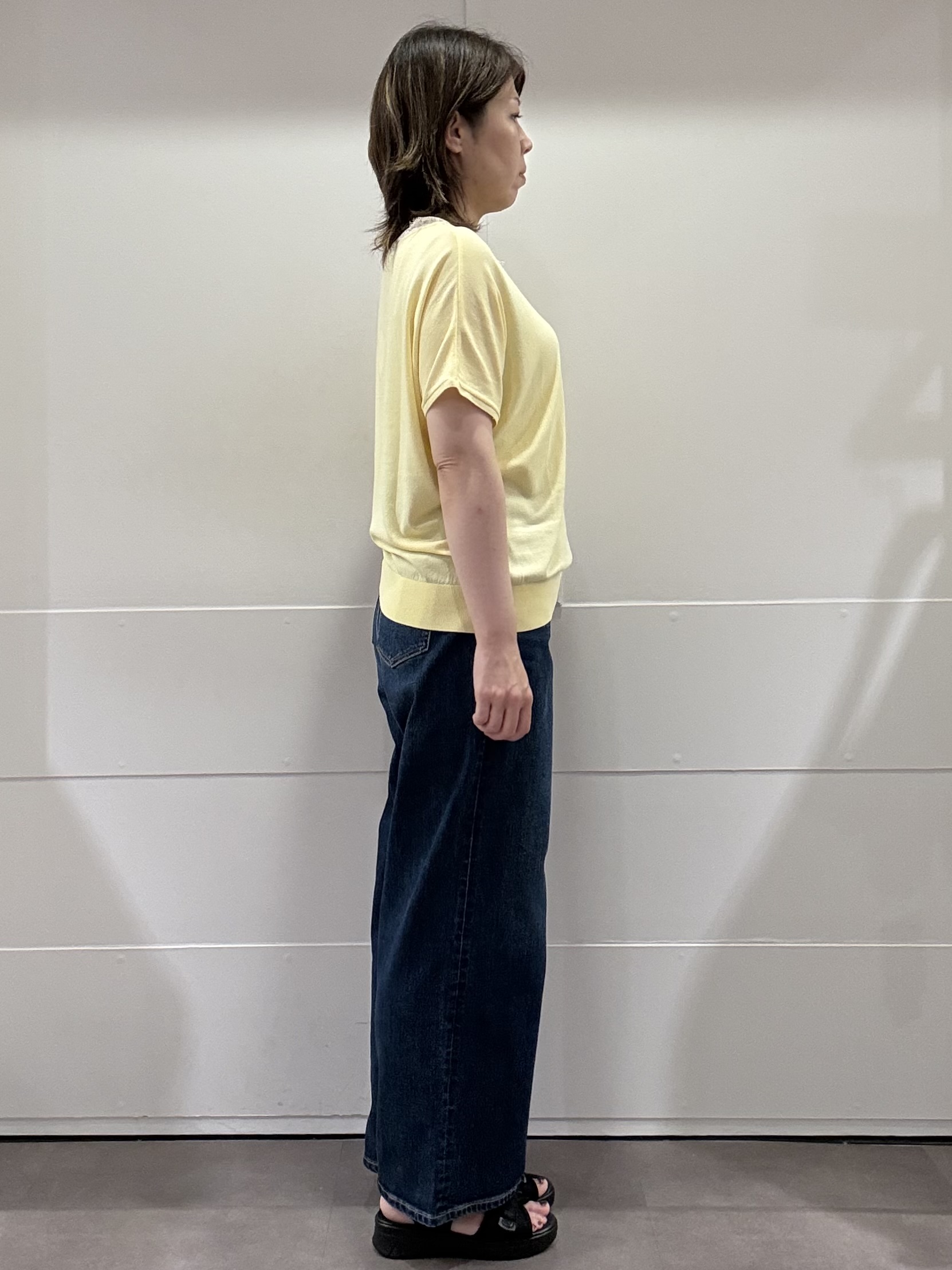 mamiさんの「Reflect｜【二の腕カバー／手洗い可】ネックレース フレンチスリーブニット」を使ったコーディネート