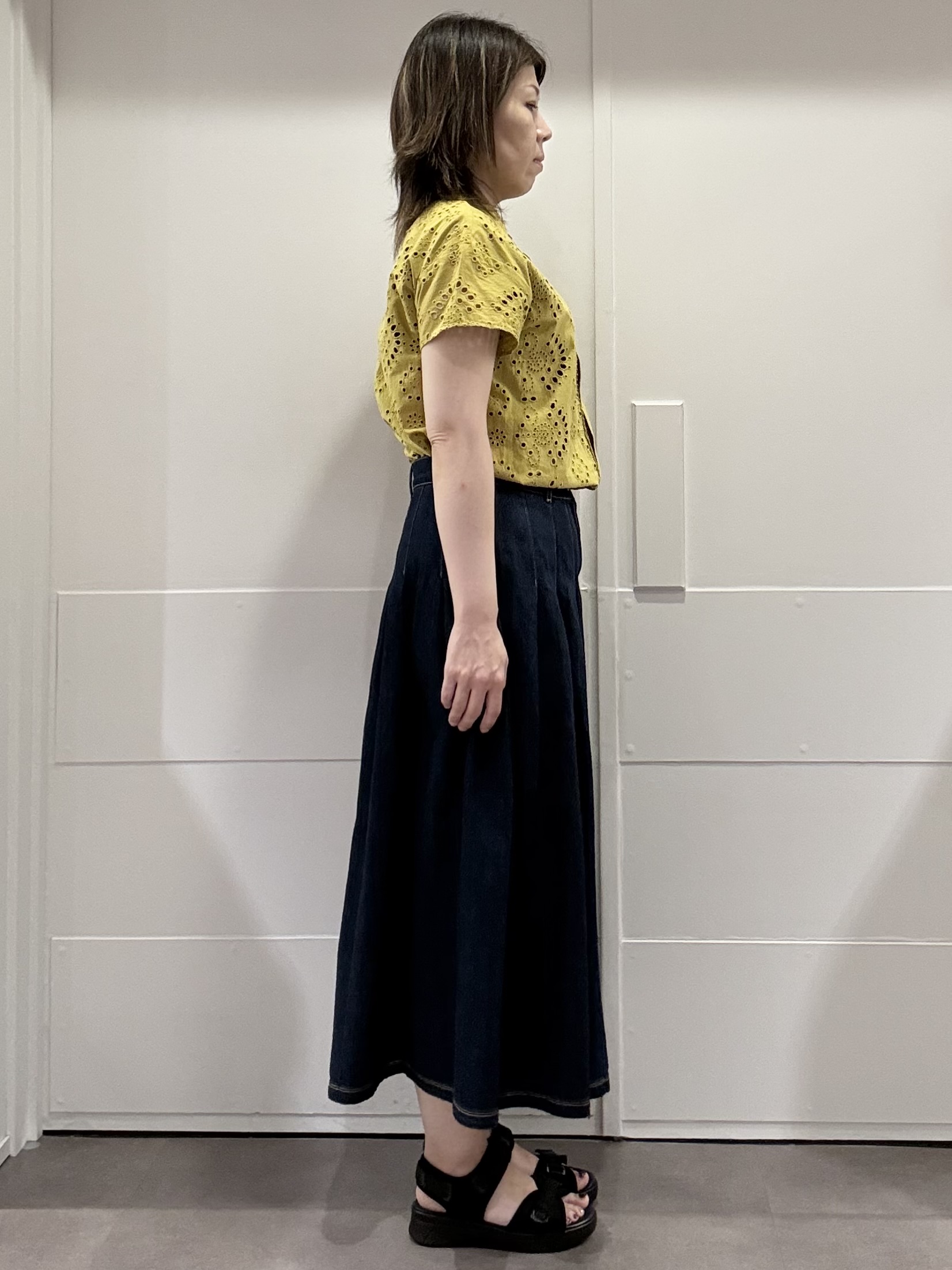 mamiさんの「Reflect｜【通勤◎】カットワーク刺繍レース シャツブラウス」を使ったコーディネート