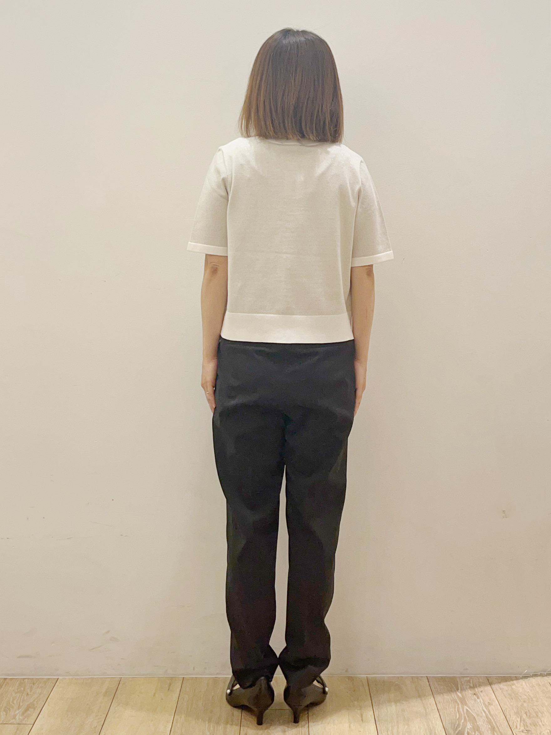 kcさんの「OPAQUE.CLIP｜ラメアソートバイカラー半袖カーディガン【洗濯機OK】」を使ったコーディネート