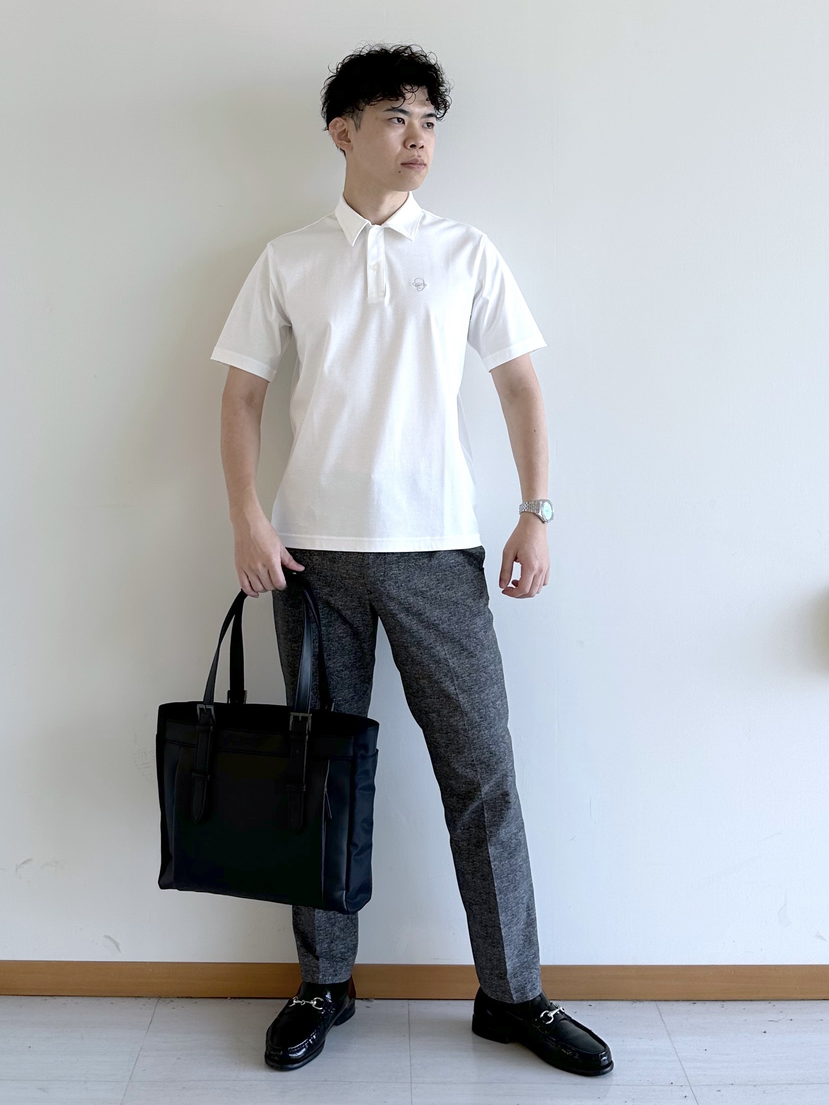 イッシーさんの「TAKEO KIKUCHI｜【抗菌防臭】COOL DOTS（R）ドビープリント ジャケット」を使ったコーディネート