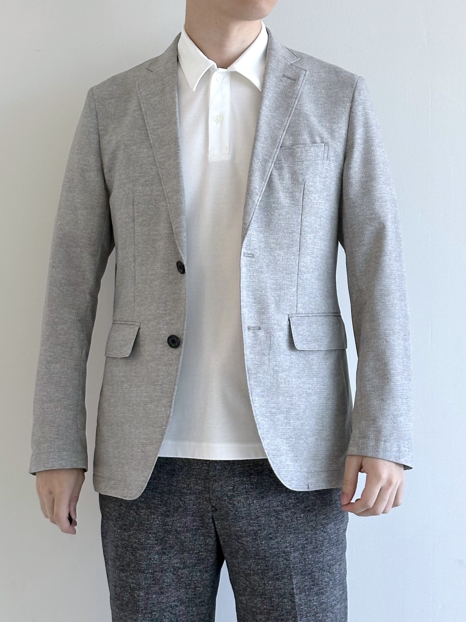 イッシーさんの「TAKEO KIKUCHI｜【抗菌防臭】COOL DOTS（R）ドビープリント ジャケット」を使ったコーディネート