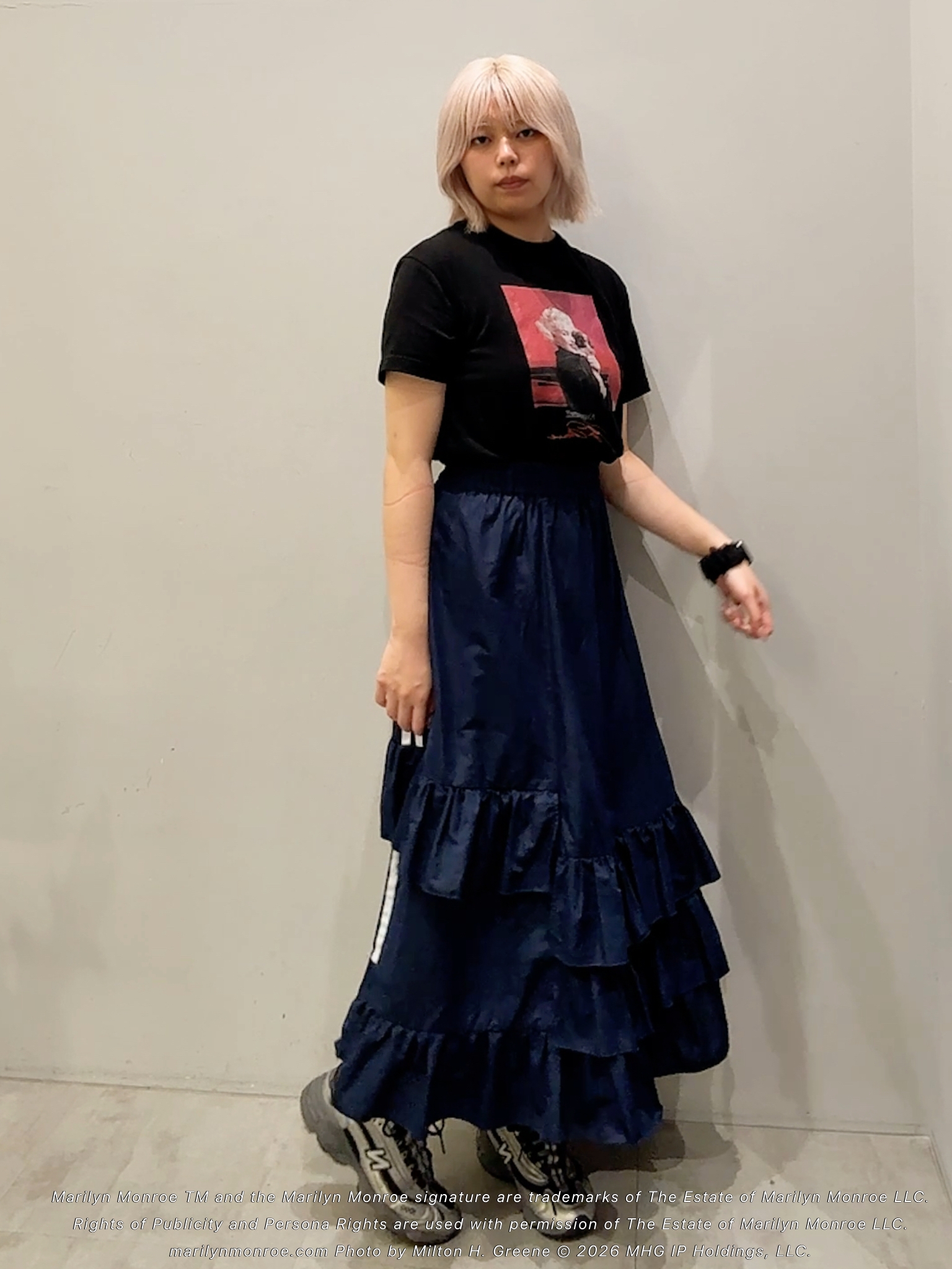ユウナさんの「TAKEO KIKUCHI｜【別注】マリリン・モンロー/フォトTシャツ」を使ったコーディネート