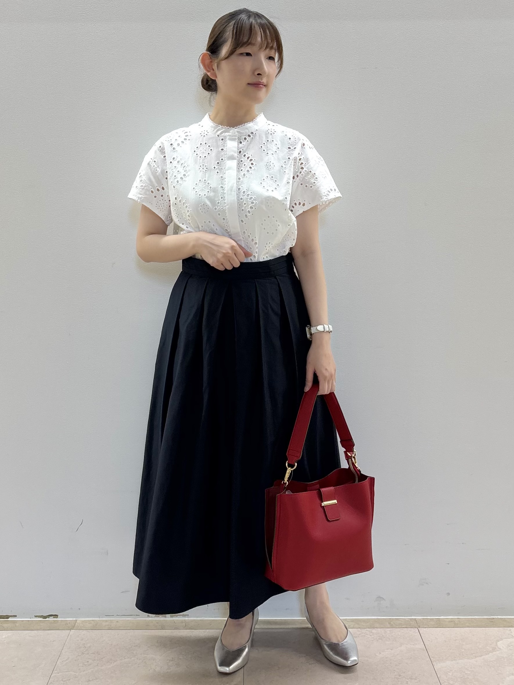 Satoさんの「Reflect｜【通勤◎】カットワーク刺繍レース シャツブラウス」を使ったコーディネート