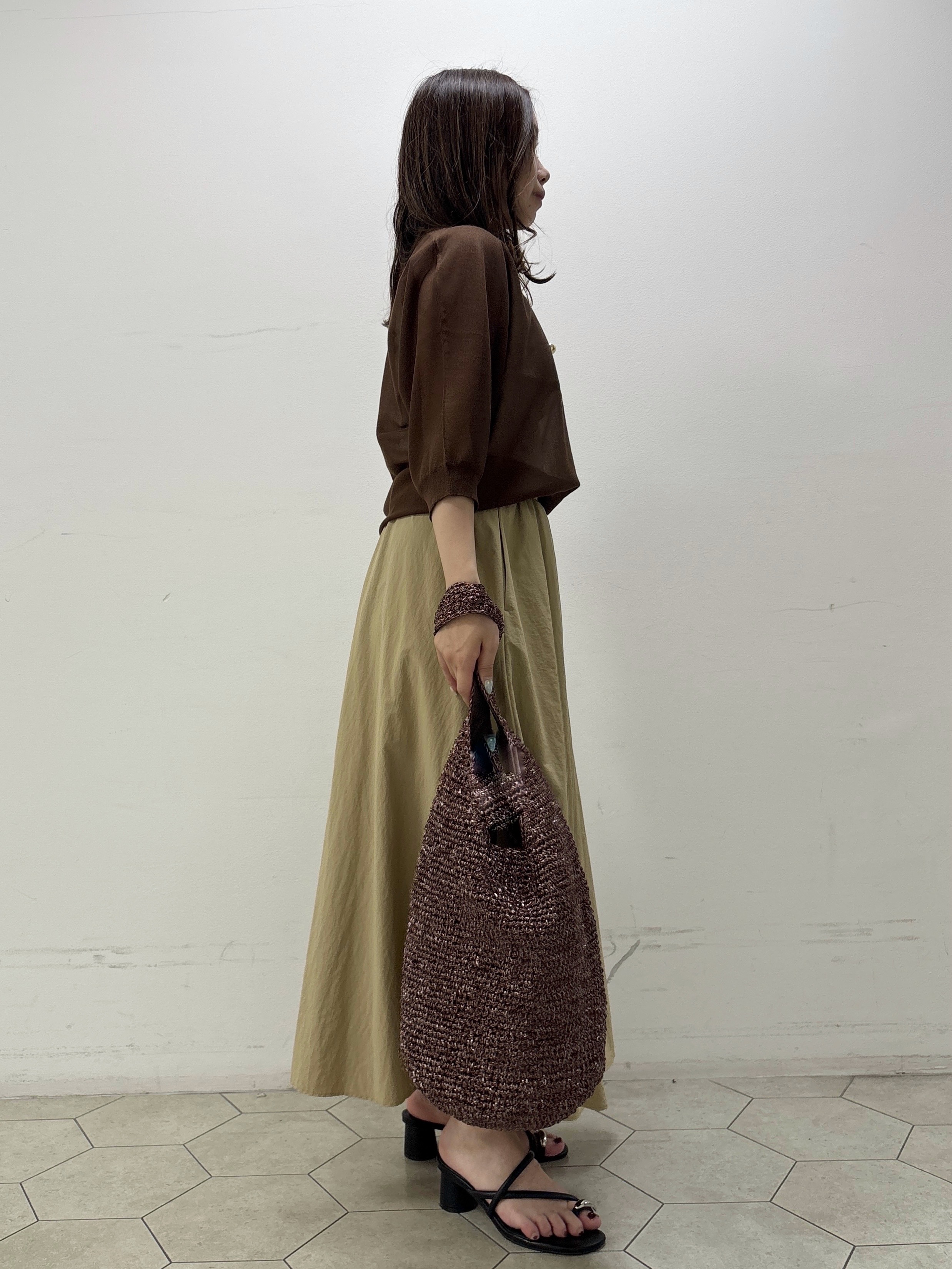 kahoさんの「INDIVI｜【体型カバー／洗える】シアードルマンニット」を使ったコーディネート