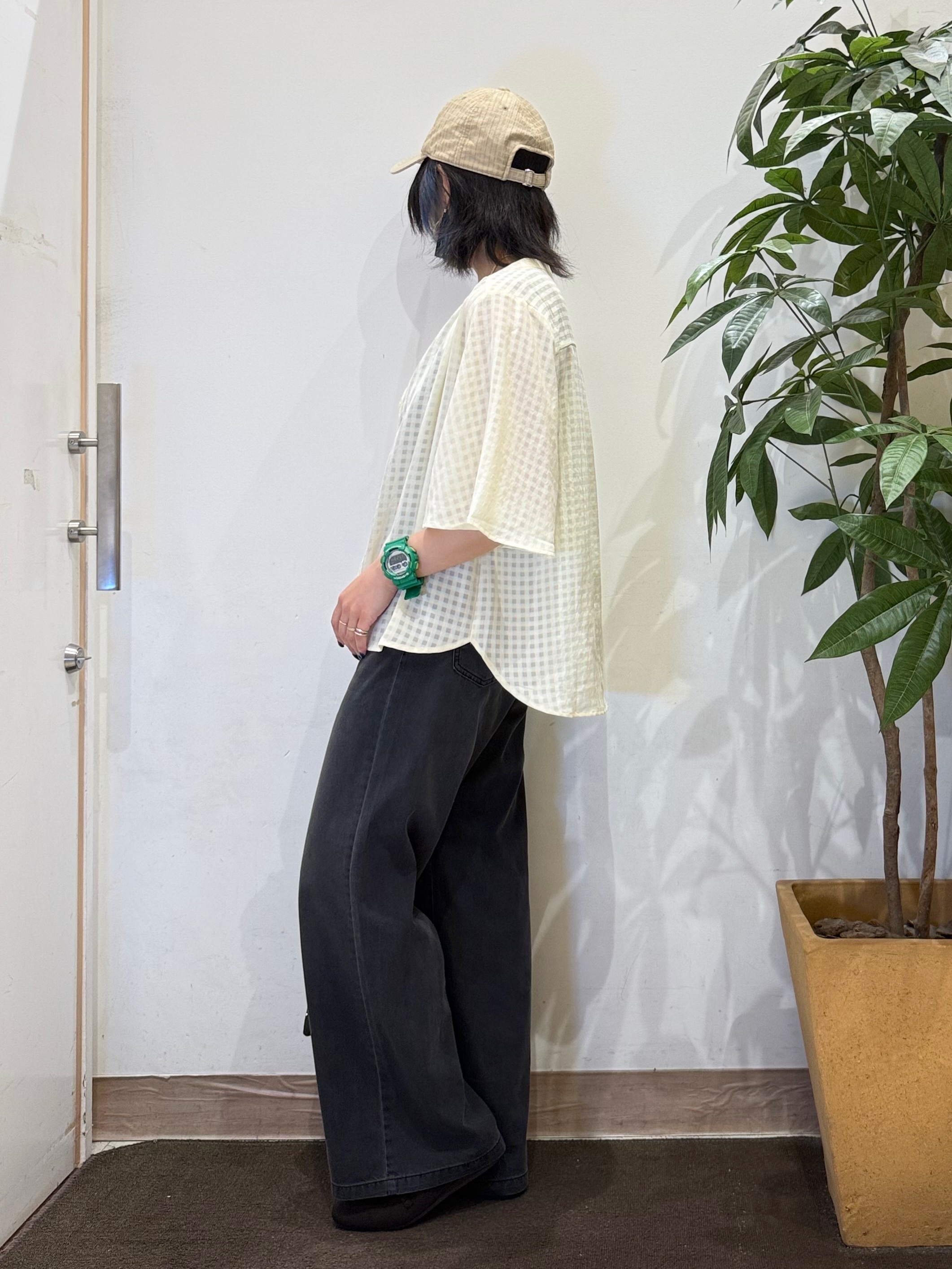 misakiさんの「SHOO･LA･RUE｜【洗濯機可/S-LL】大人も甘すぎず着られる ギンガムシアーブラウス」を使ったコーディネート