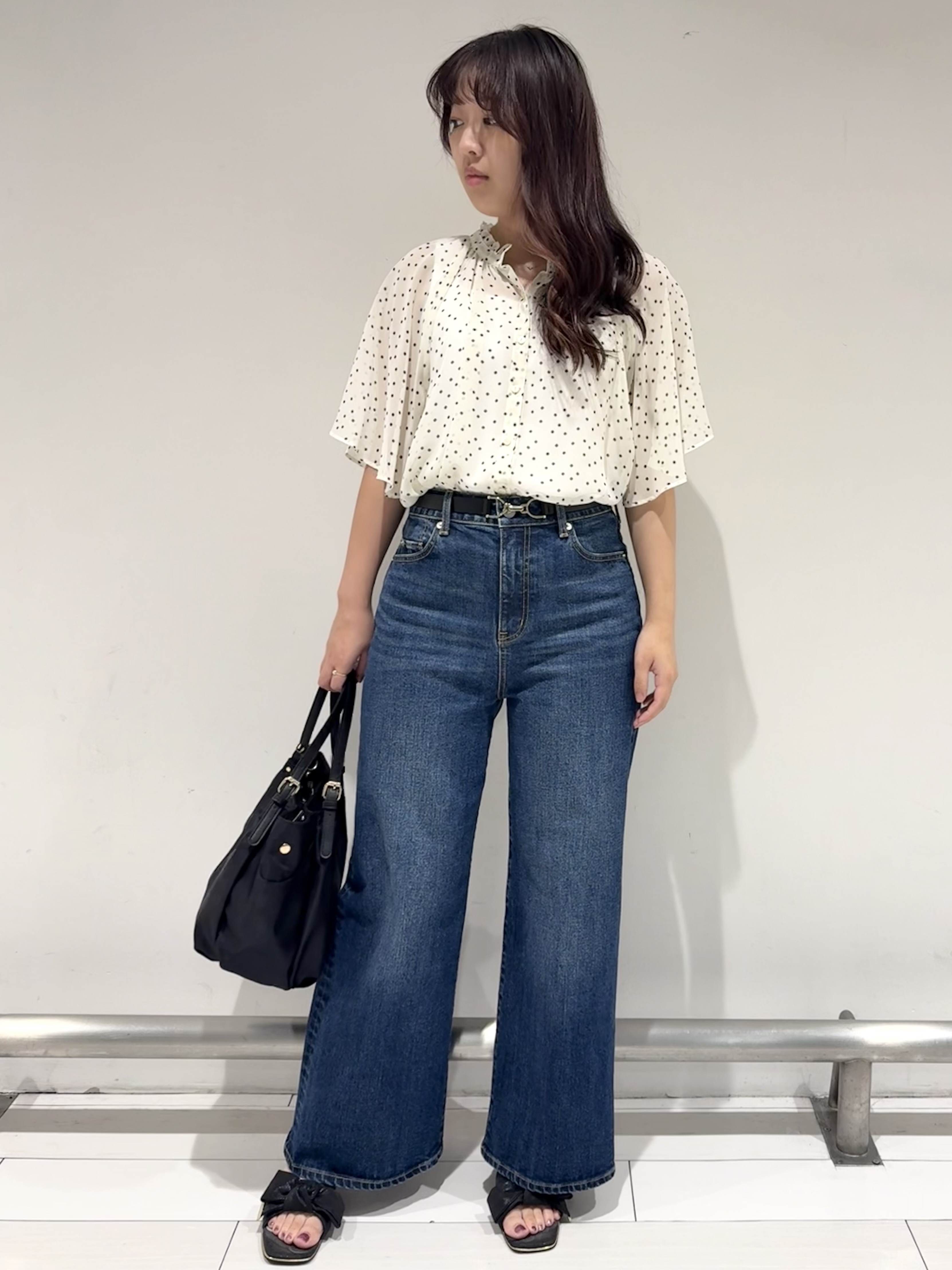 Azusaさんの「Reflect｜【セットアップ／手洗い可】ドット柄シアーブラウス」を使ったコーディネート