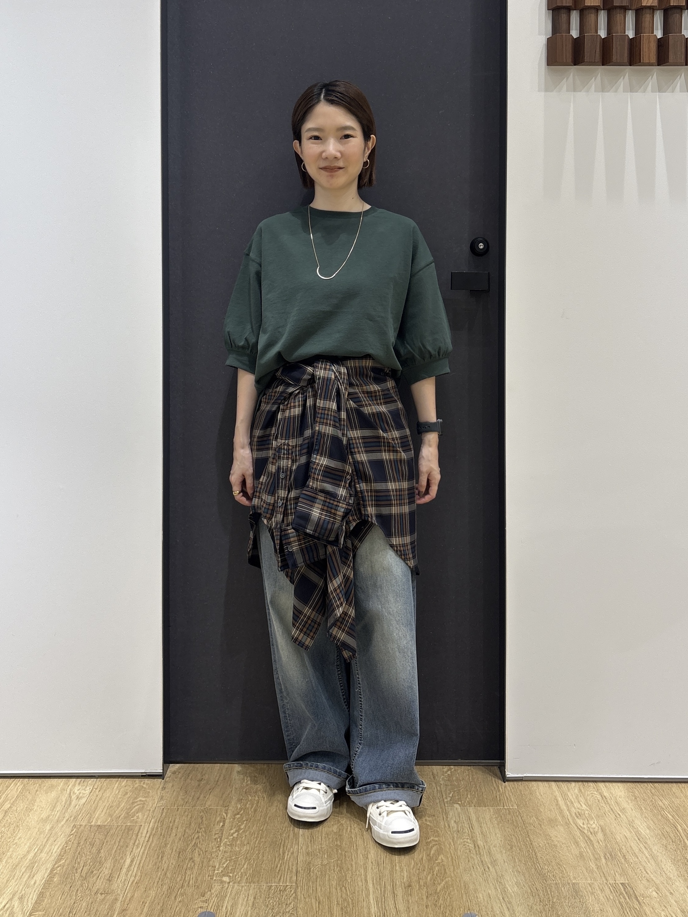 risaさんの「Dessin｜バックヘンリーカットソー5分袖」を使ったコーディネート