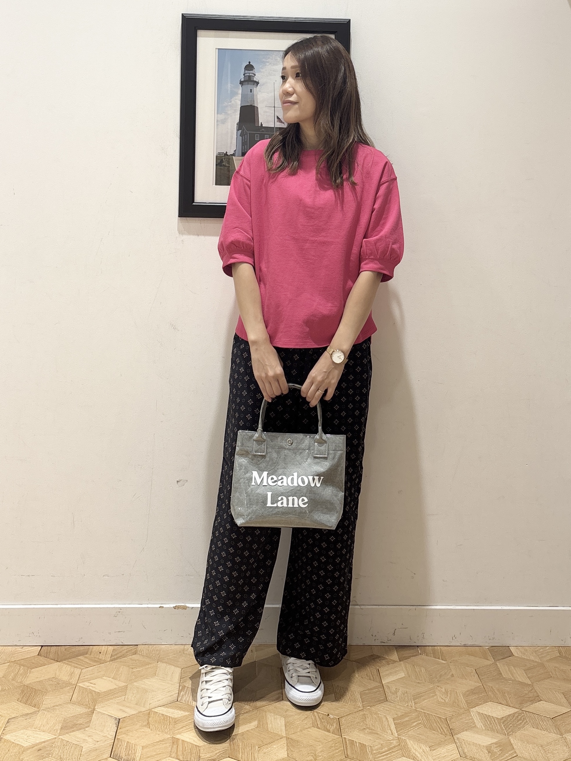 YUMIさんの「Dessin｜バックヘンリーカットソー5分袖」を使ったコーディネート