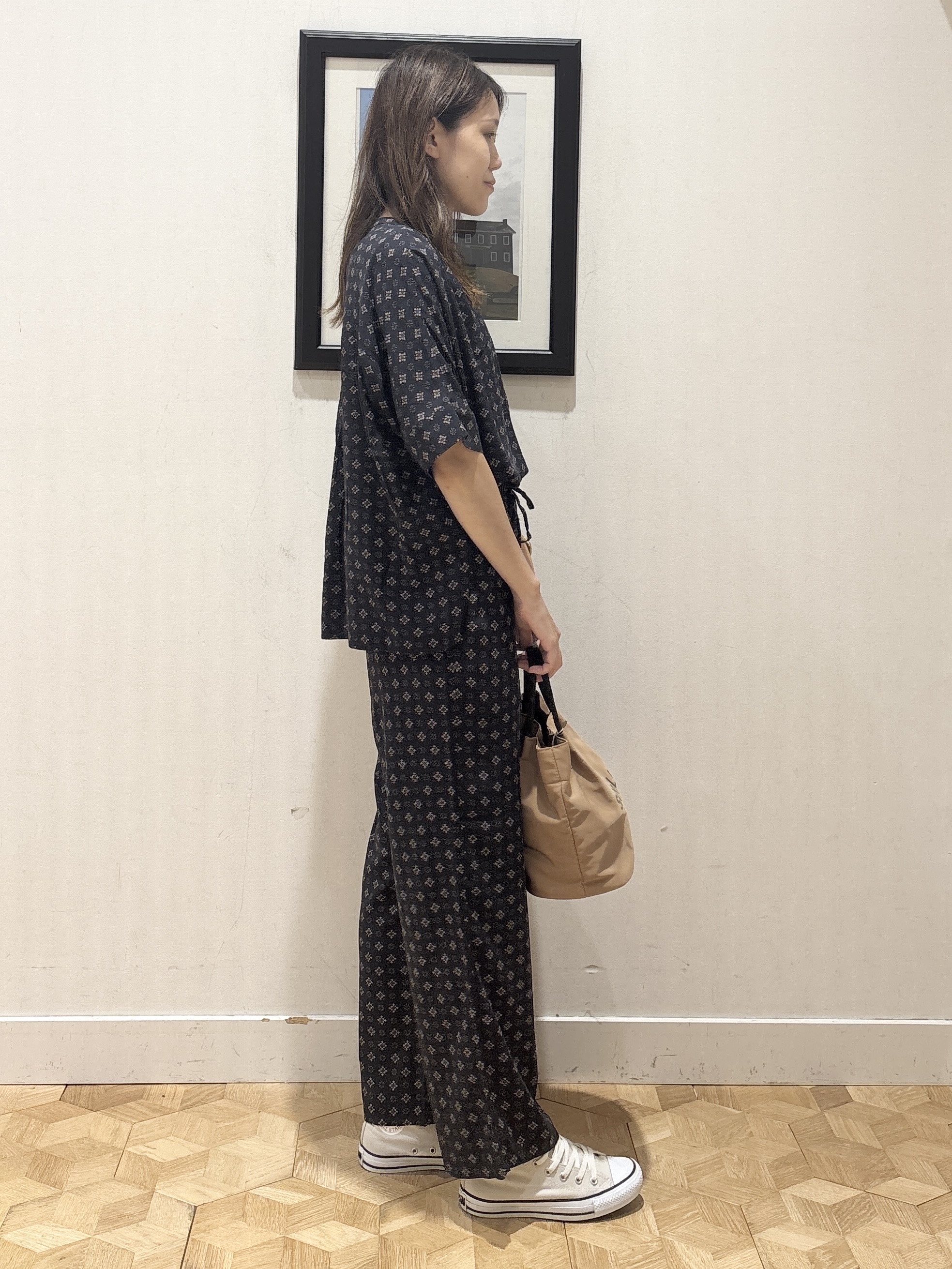 YUMIさんの「Dessin｜【セットアップ可】小紋柄プリント スキッパーシャツ」を使ったコーディネート