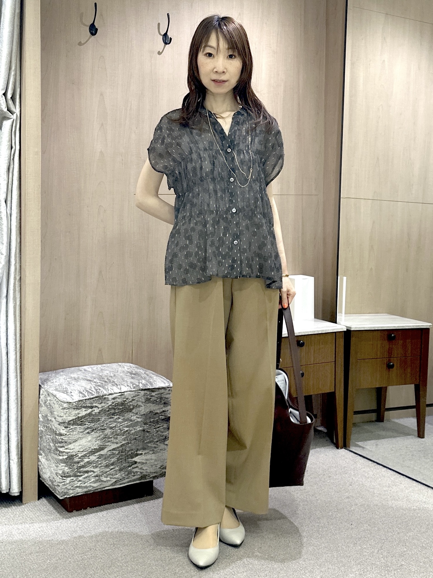 Miwaさんの「UNTITLED｜ヴィンテージドットブラウス」を使ったコーディネート