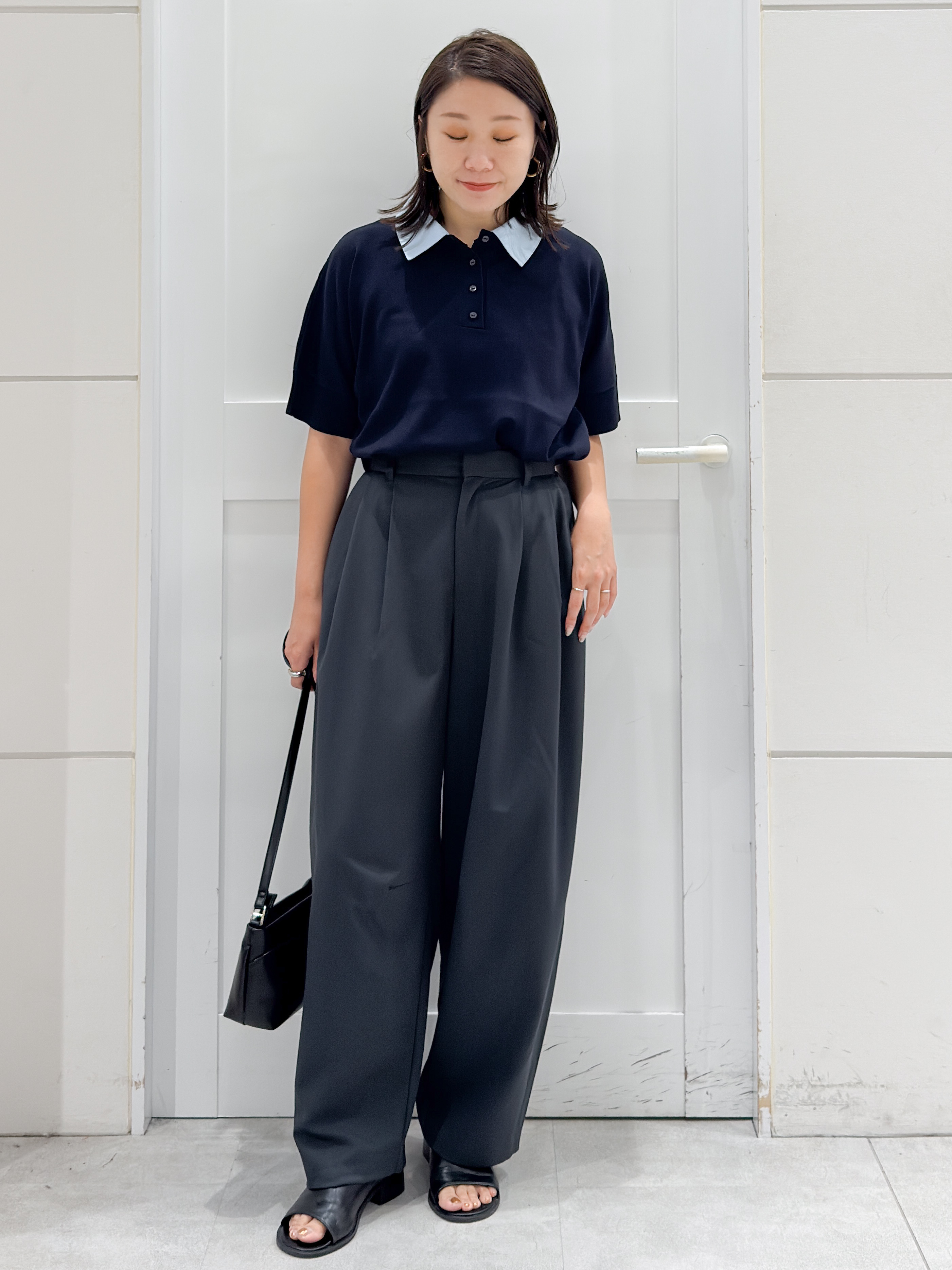 yuka.aさんの「OPAQUE.CLIP｜2WAY衿ドッキングニット《洗濯機OK》」を使ったコーディネート