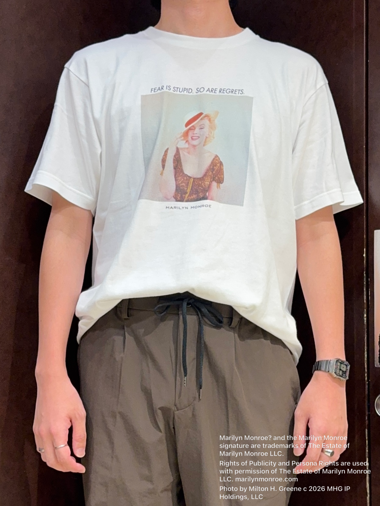 shuheiさんの「TAKEO KIKUCHI｜【別注】マリリン・モンロー/フォトTシャツ」を使ったコーディネート