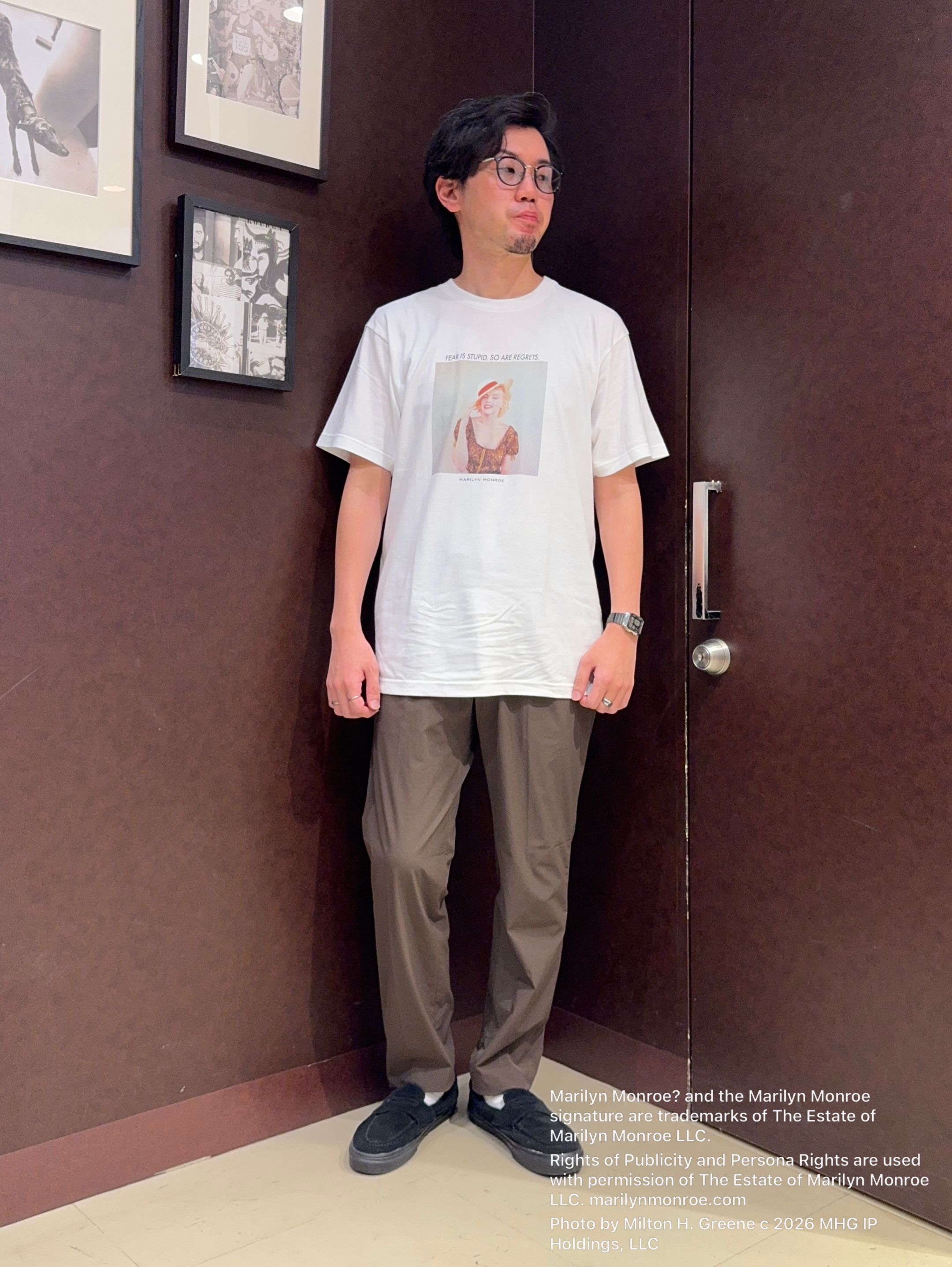 shuheiさんの「TAKEO KIKUCHI｜【別注】マリリン・モンロー/フォトTシャツ」を使ったコーディネート