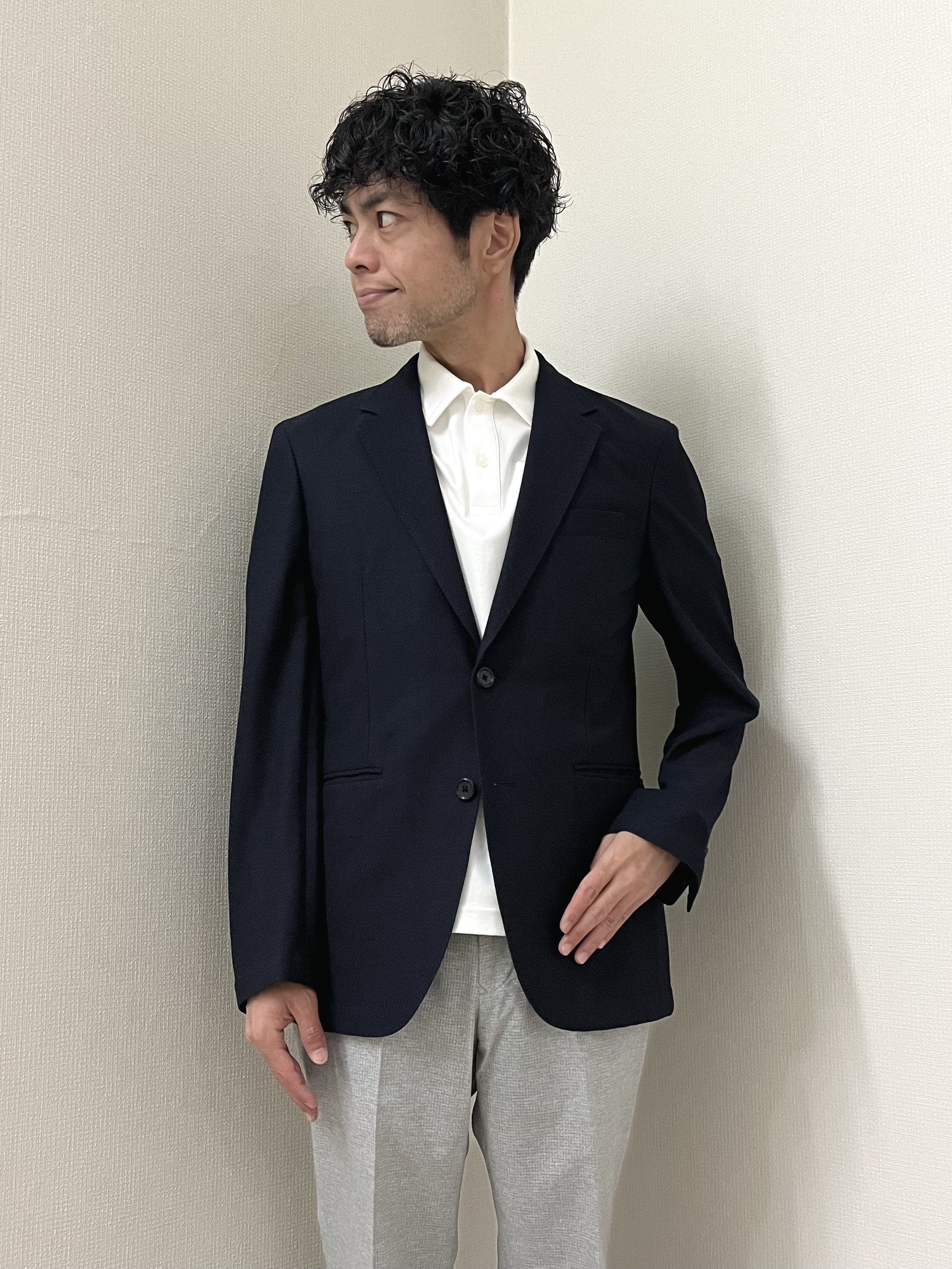 URAさんの「TAKEO KIKUCHI｜【抗菌防臭】CALCULO（R）ジャージ ジャケット」を使ったコーディネート