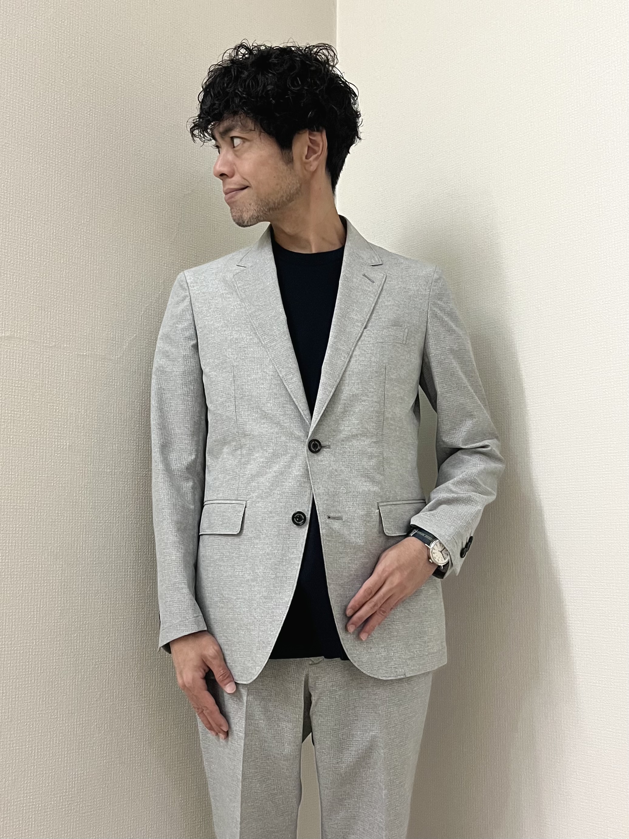 URAさんの「TAKEO KIKUCHI｜【抗菌防臭】COOL DOTS（R）ドビープリント ジャケット」を使ったコーディネート