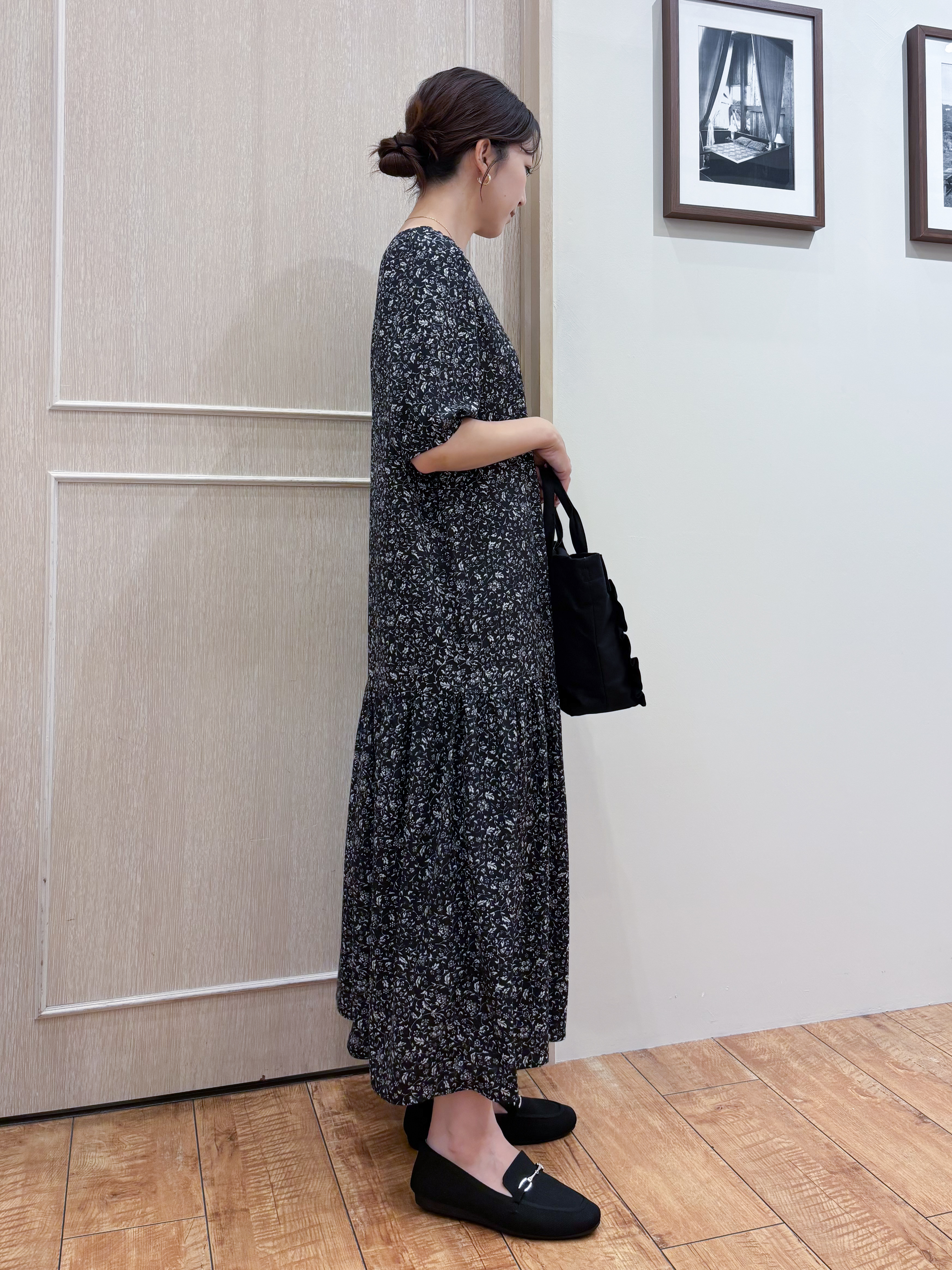 なみさんの「SHOO･LA･RUE｜花柄ティアードワンピース」を使ったコーディネート