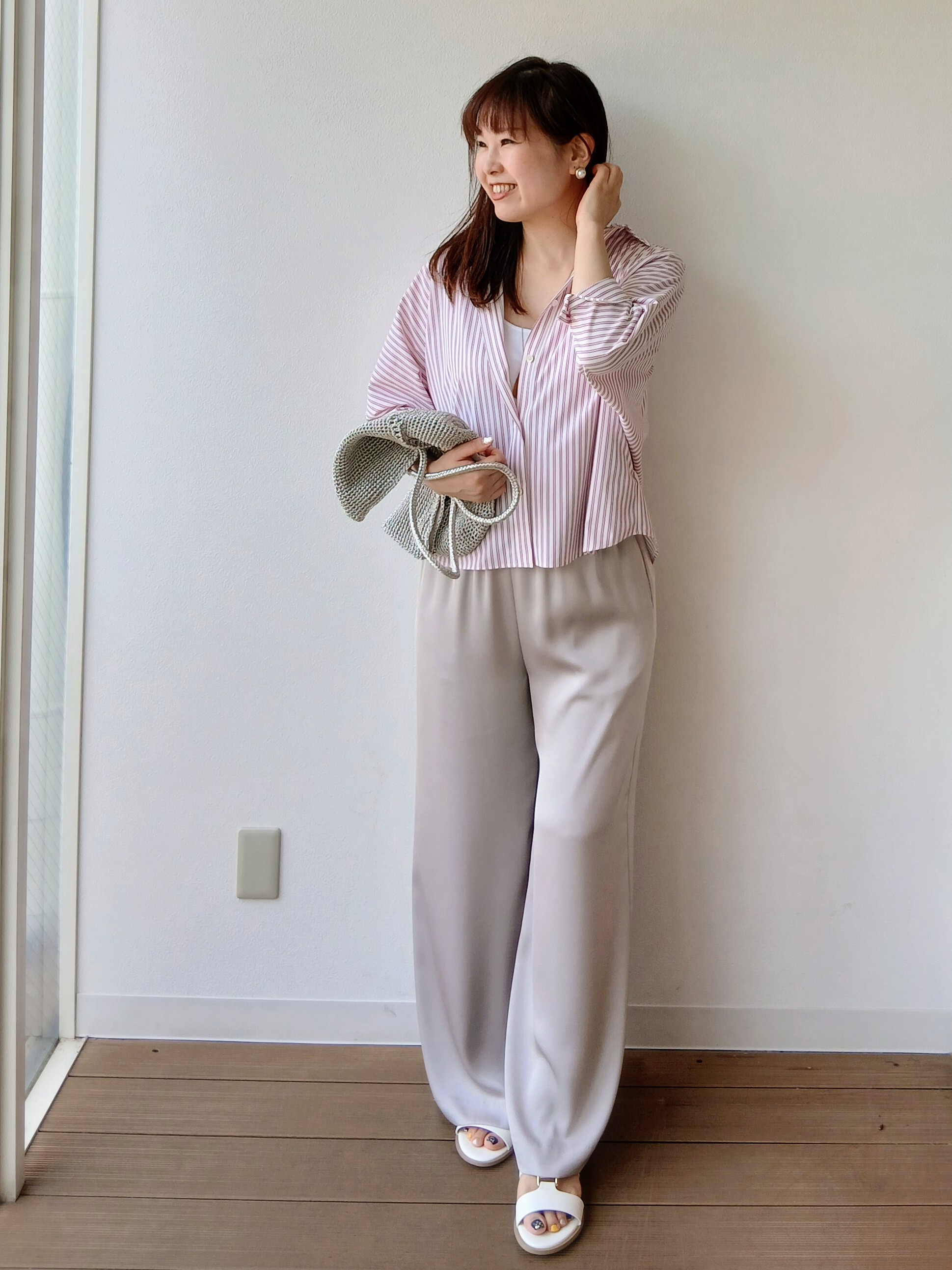 なみきさんの「UNTITLED｜【接触冷感/吸水速乾/UVカット】ドルマンスリーブシャツ」を使ったコーディネート