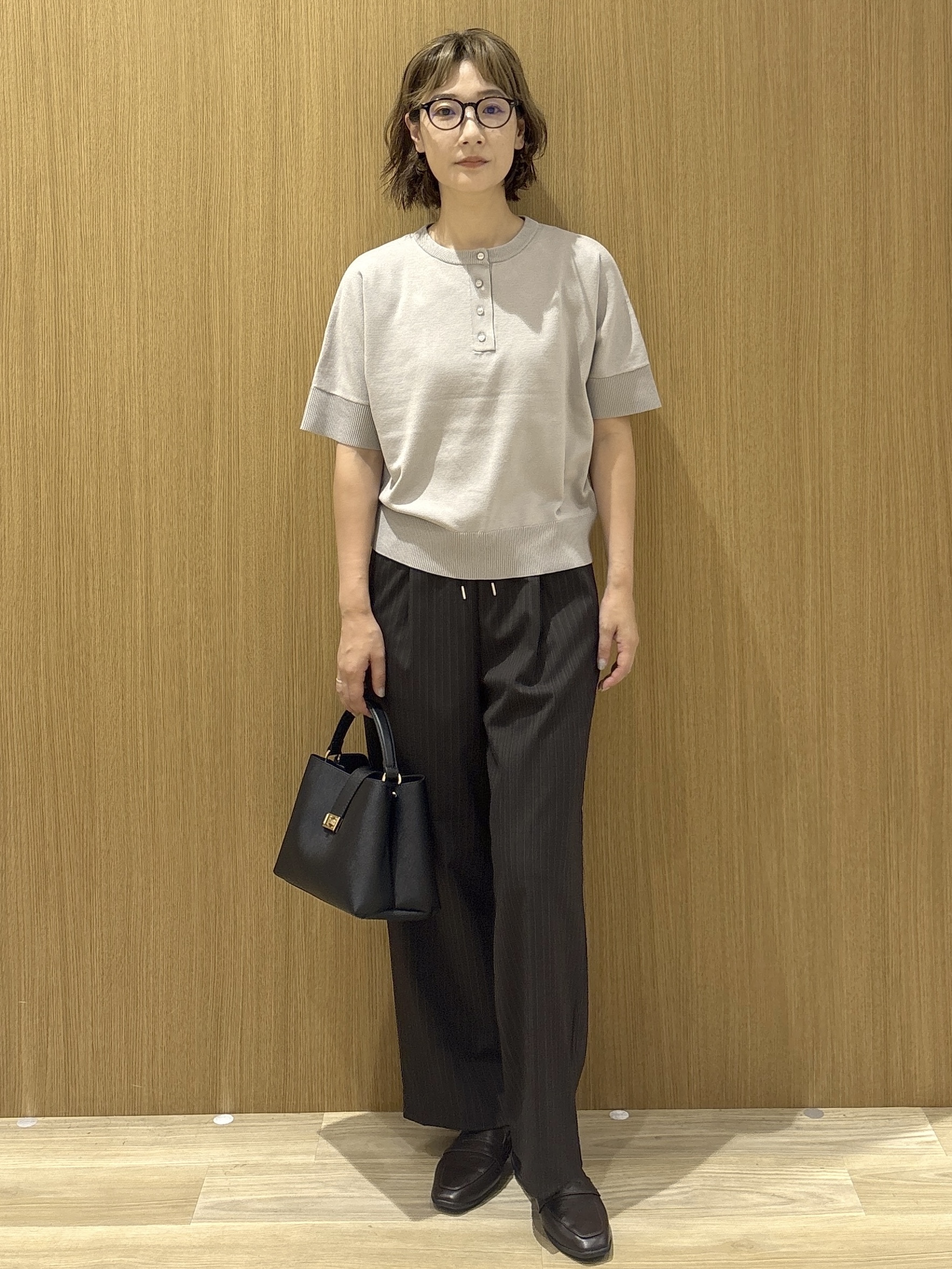 たけねぇさんの「OPAQUE.CLIP｜2WAY衿ドッキングニット《洗濯機OK》」を使ったコーディネート