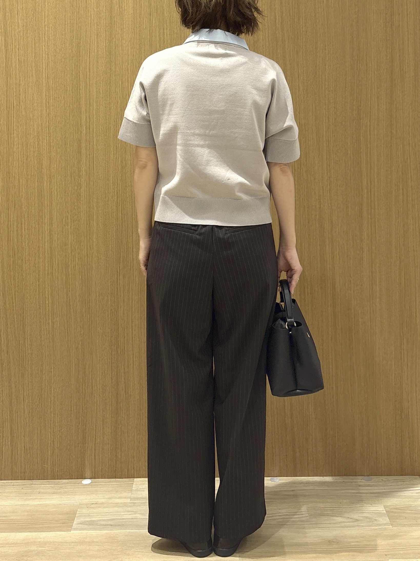 たけねぇさんの「OPAQUE.CLIP｜2WAY衿ドッキングニット《洗濯機OK》」を使ったコーディネート