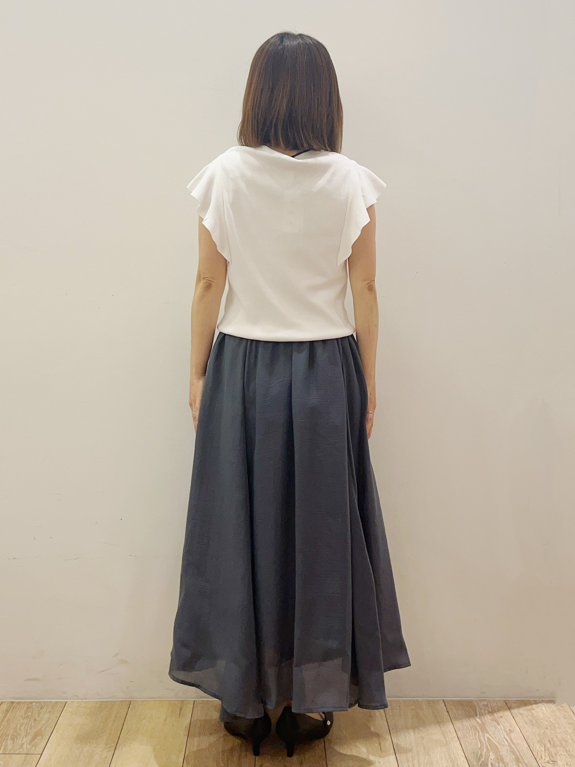 kcさんの「OPAQUE.CLIP｜【UVケア／接触冷感】バイカラーボウタイフリルトップス《洗濯機OK》」を使ったコーディネート