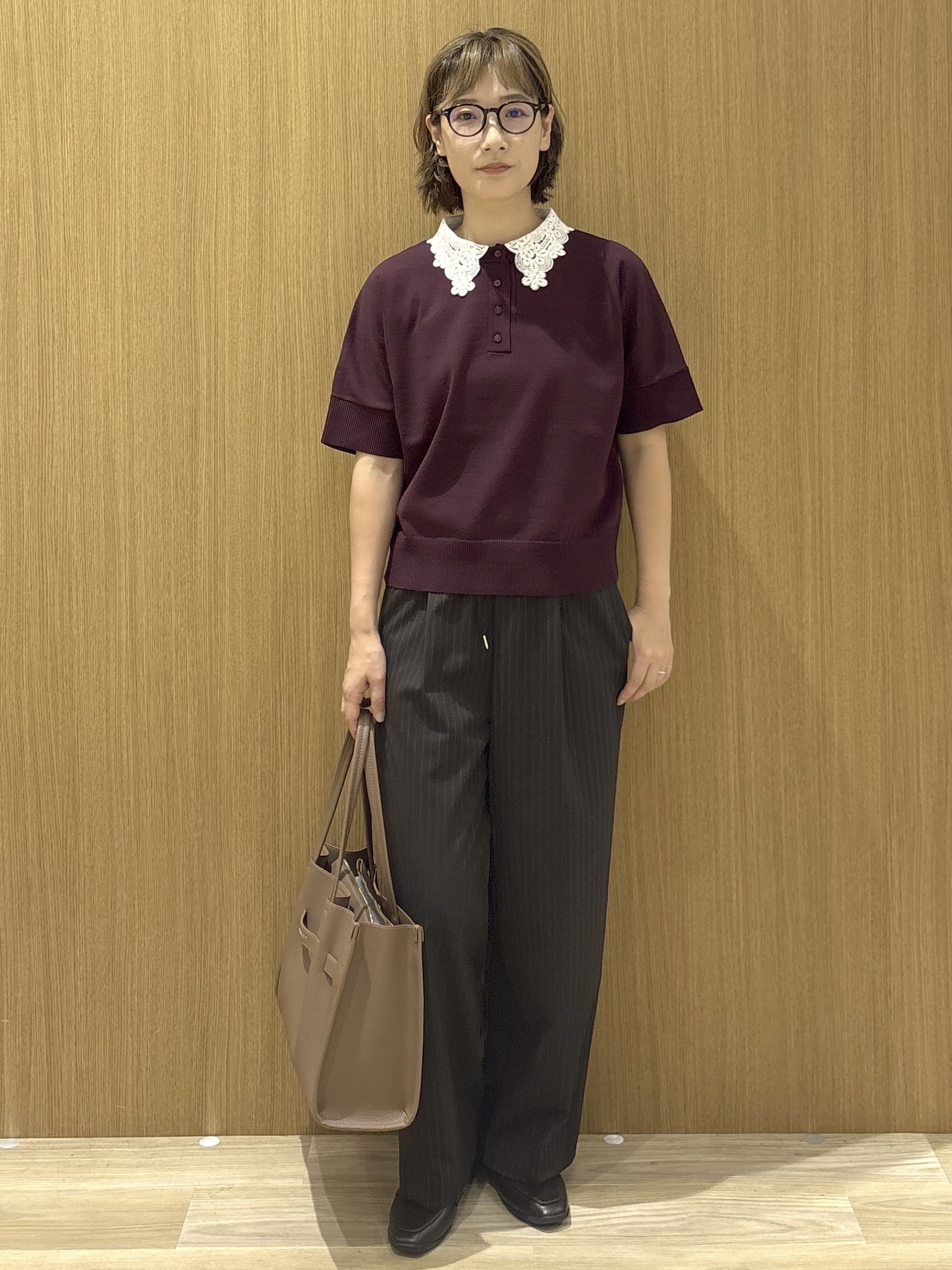 たけねぇさんの「OPAQUE.CLIP｜2WAY衿ドッキングニット《洗濯機OK》」を使ったコーディネート