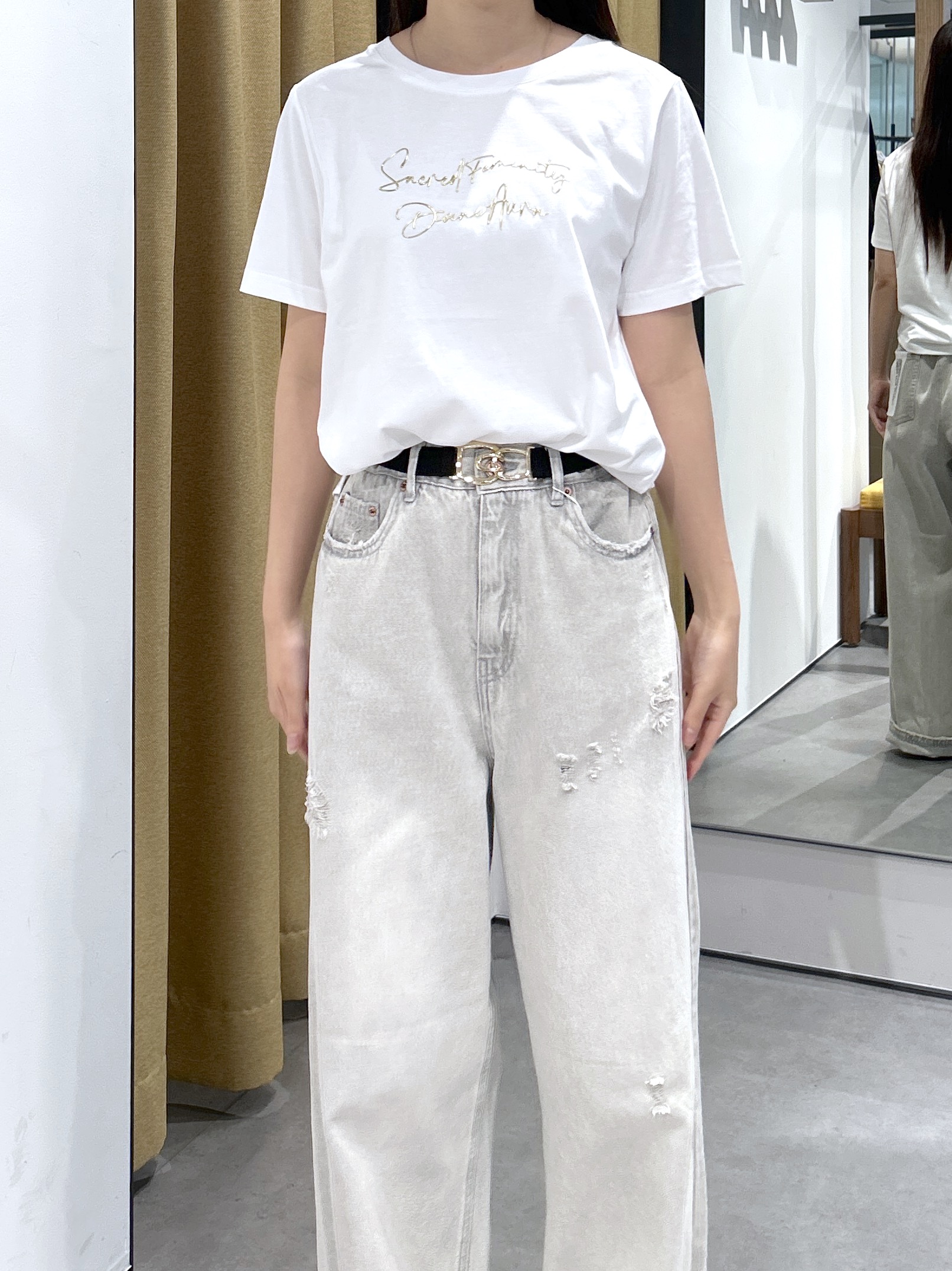 Renoさんの「INDIVI｜3DプリントロゴTシャツ【再入荷】」を使ったコーディネート