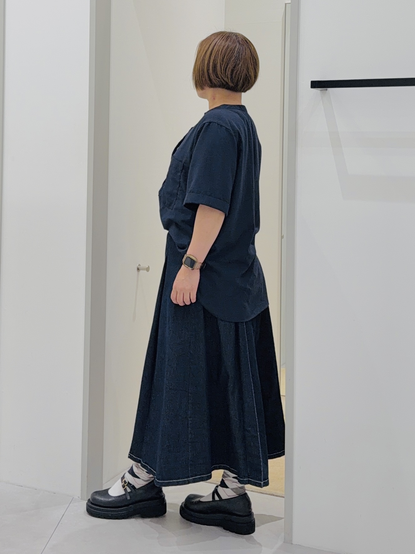 タナさんの「THE SHOP TK｜【M-XL/さりげなく二の腕カバー】5分袖Wポケットシャツ」を使ったコーディネート