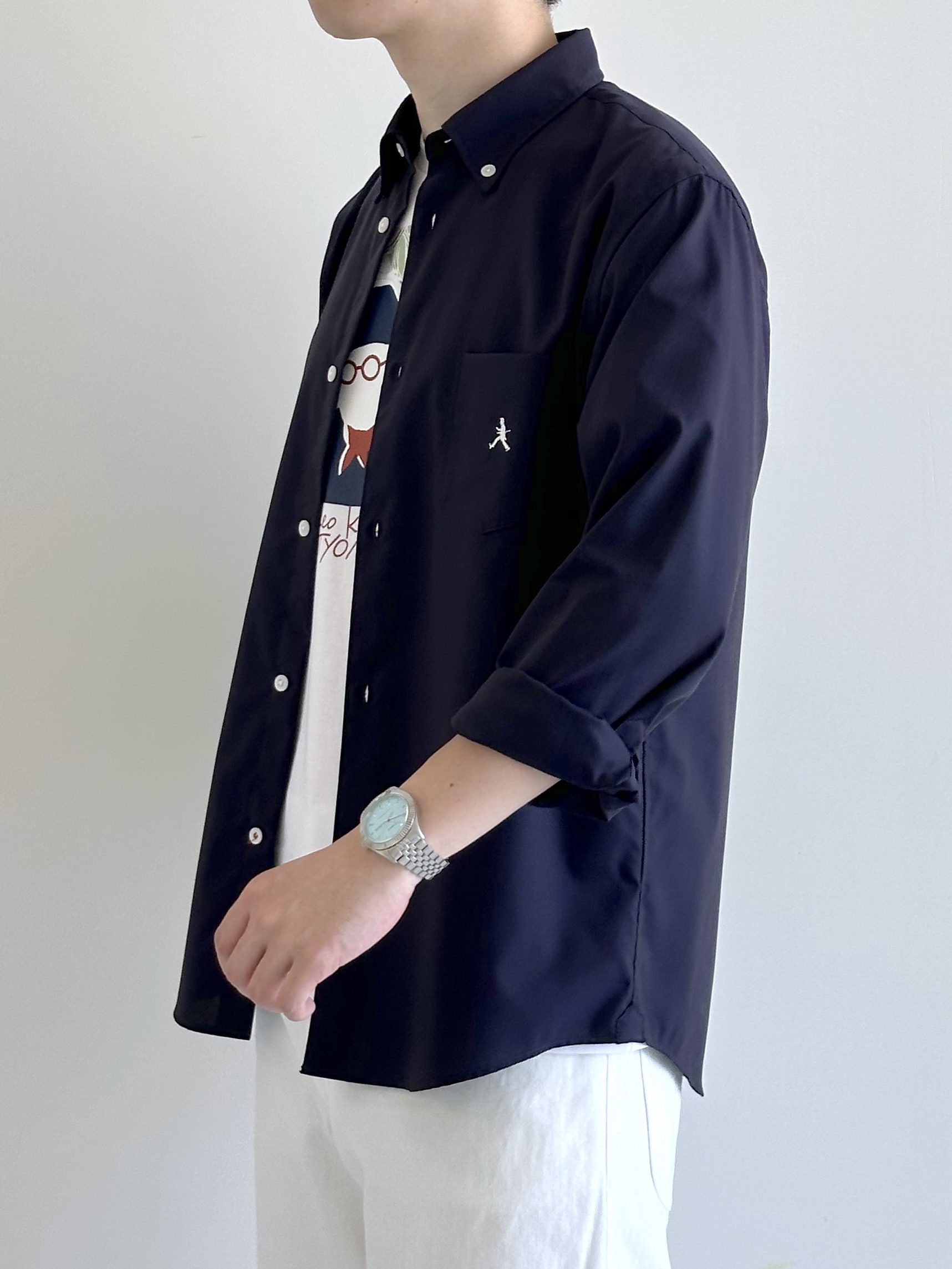 イッシーさんの「TAKEO KIKUCHI｜【BOWLER HAT LABEL】ボーラーハットウォーカー刺繍 ボタンダウンシャツ」を使ったコーディネート