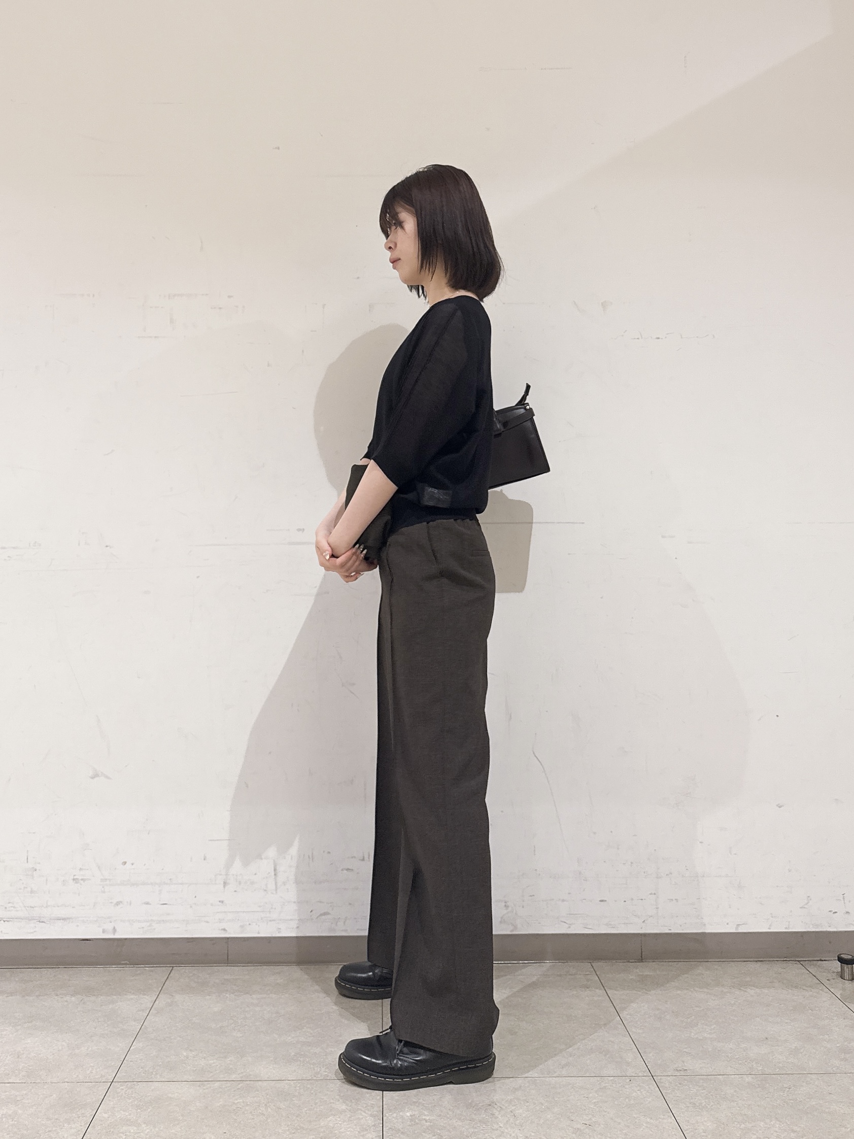 rinaさんの「INDIVI｜【体型カバー／洗える】シアードルマンニット」を使ったコーディネート