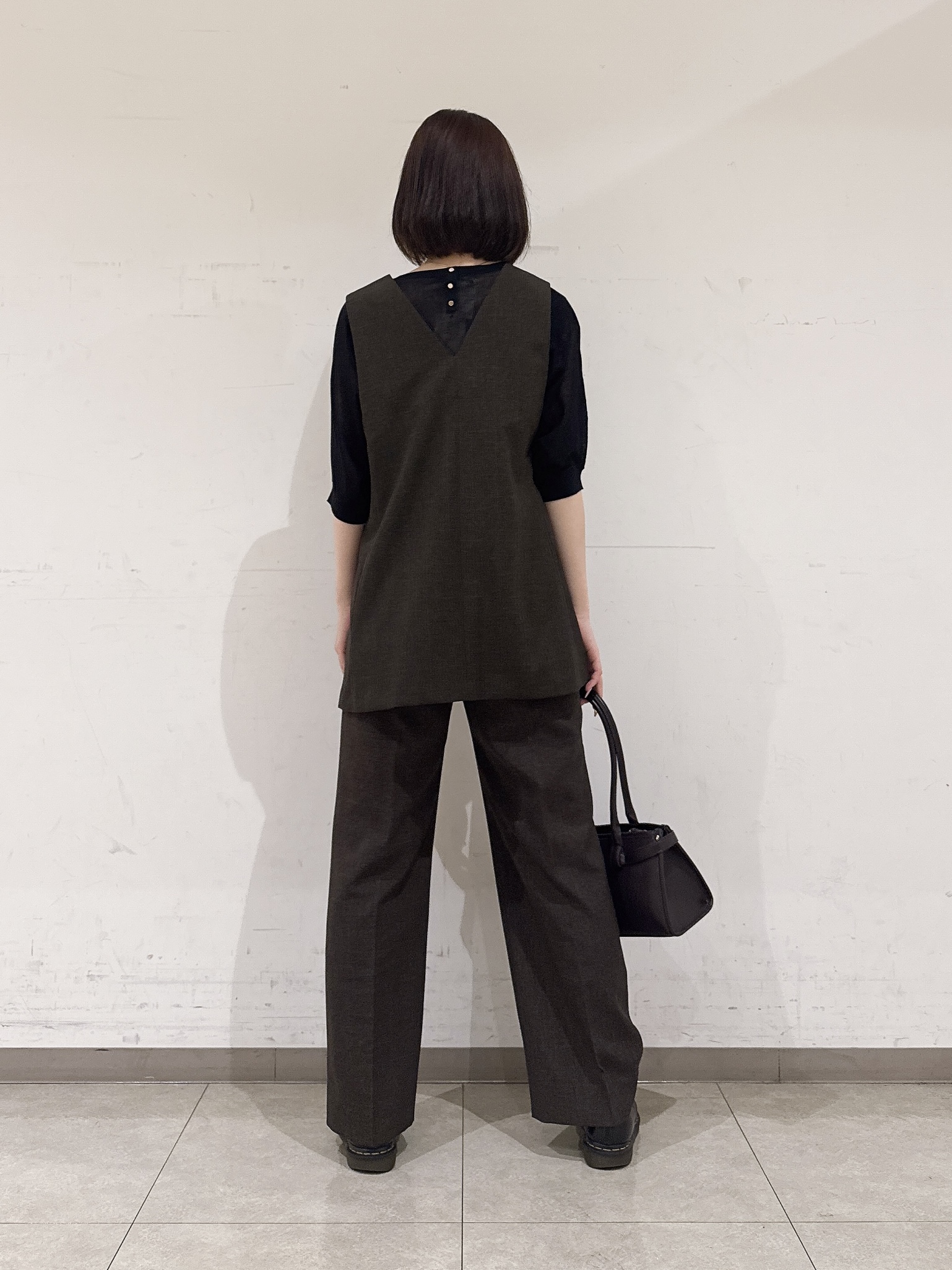 rinaさんの「INDIVI｜【体型カバー／洗える】シアードルマンニット」を使ったコーディネート