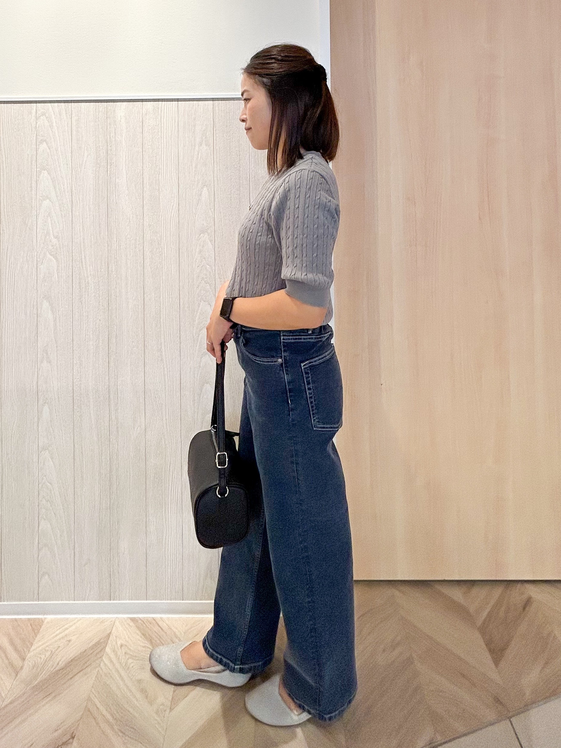 tomoさんの「SHOO･LA･RUE｜【洗濯機可/S-LL】上品見え ミニケーブルニット」を使ったコーディネート