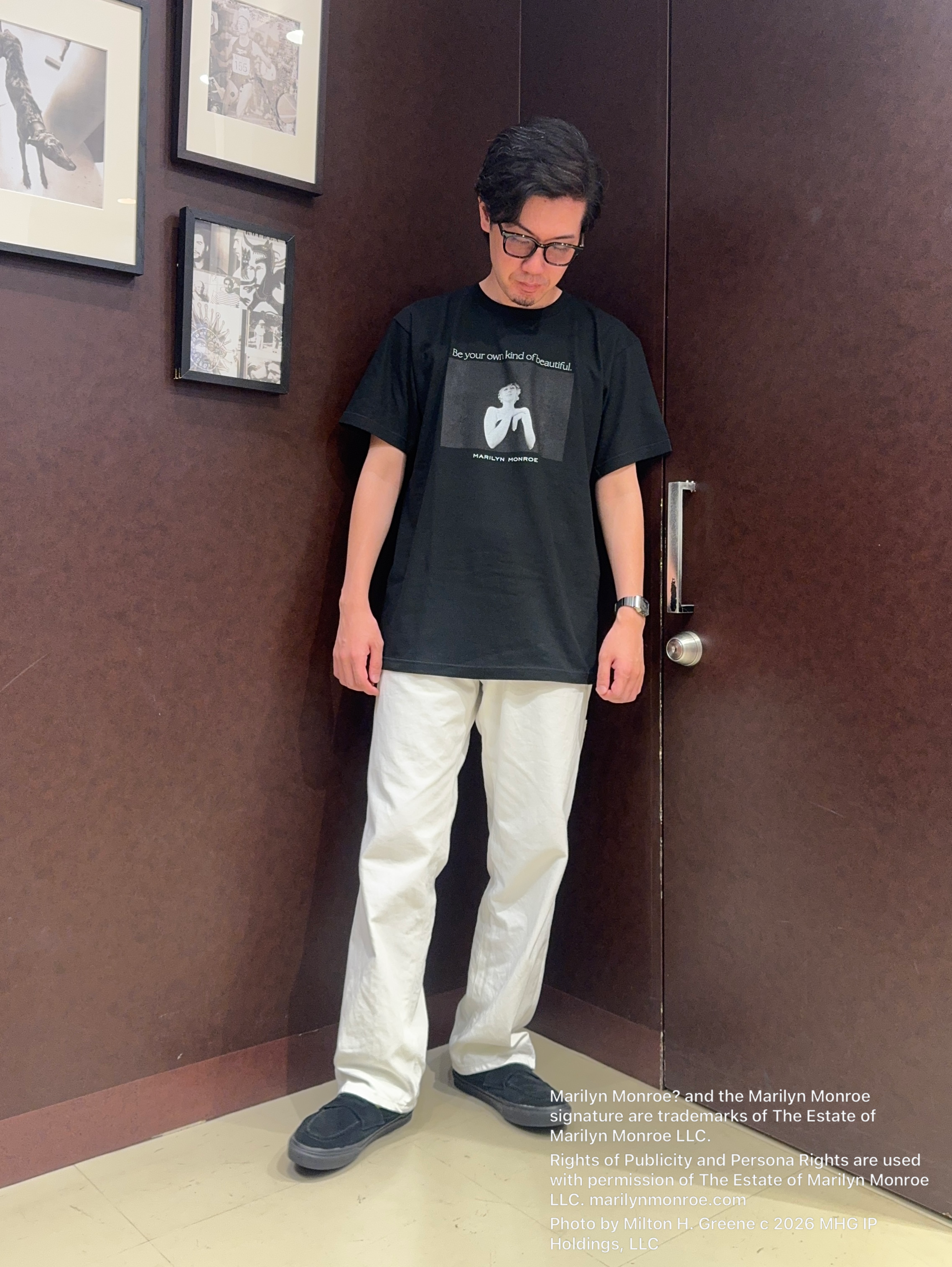 shuheiさんの「TAKEO KIKUCHI｜【別注】マリリン・モンロー/フォトTシャツ」を使ったコーディネート