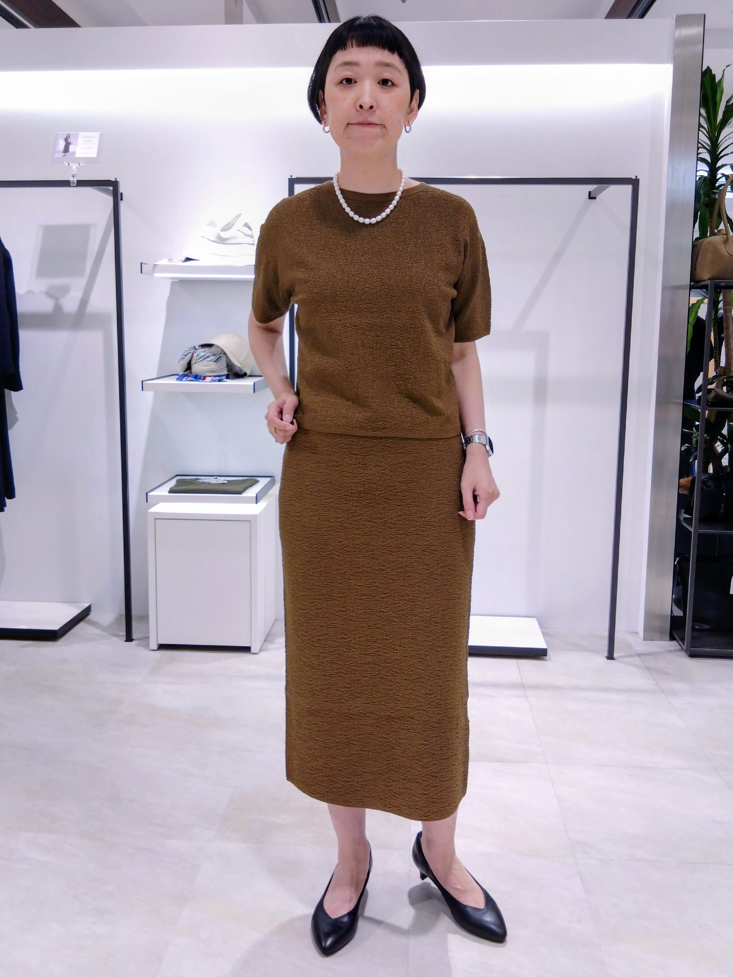 まちこさんの「UNTITLED｜【セットアップ可】ドライタッチニットプルオーバー」を使ったコーディネート