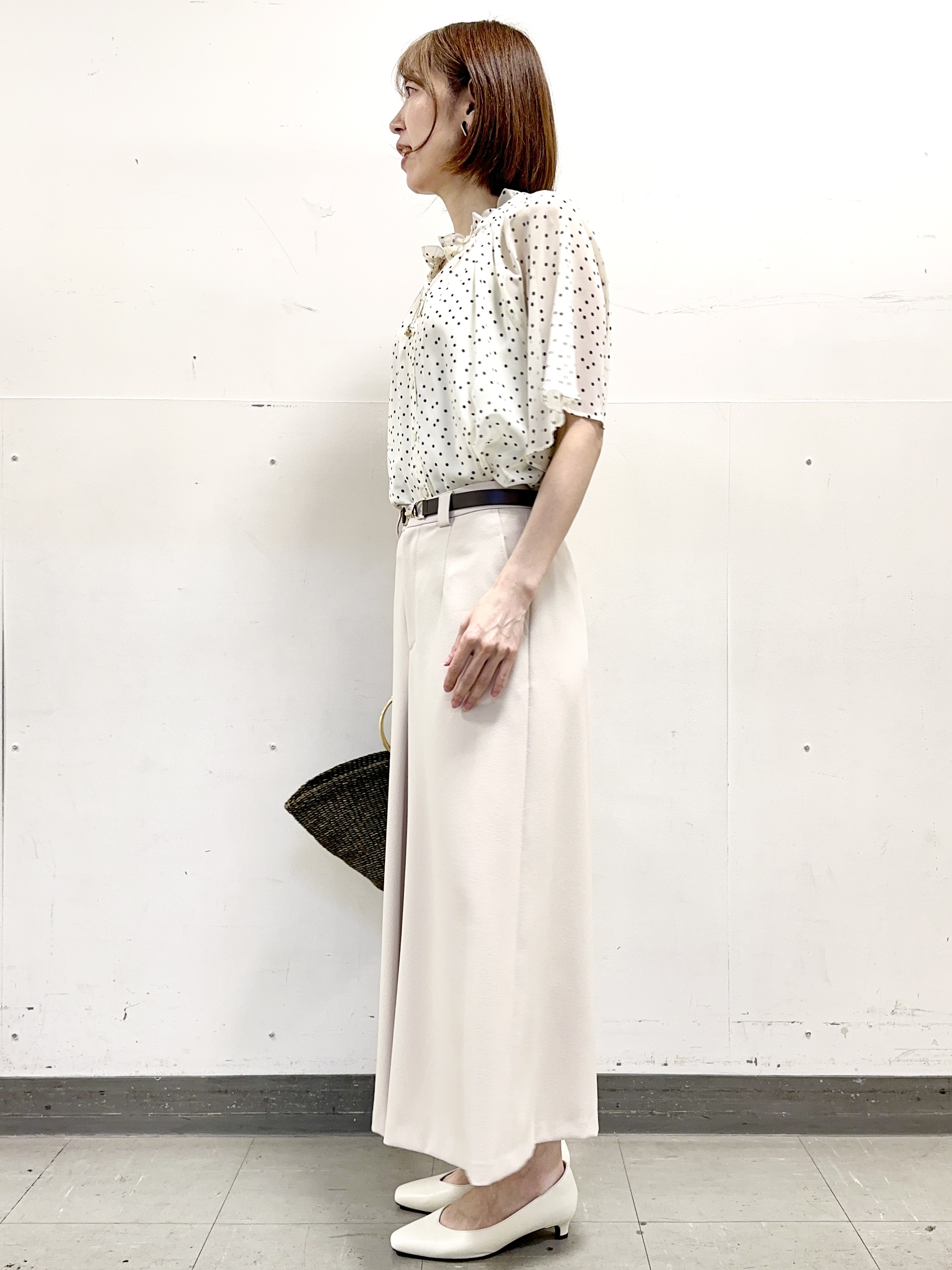 イト子さんの「Reflect｜【セットアップ／手洗い可】ドット柄シアーブラウス」を使ったコーディネート