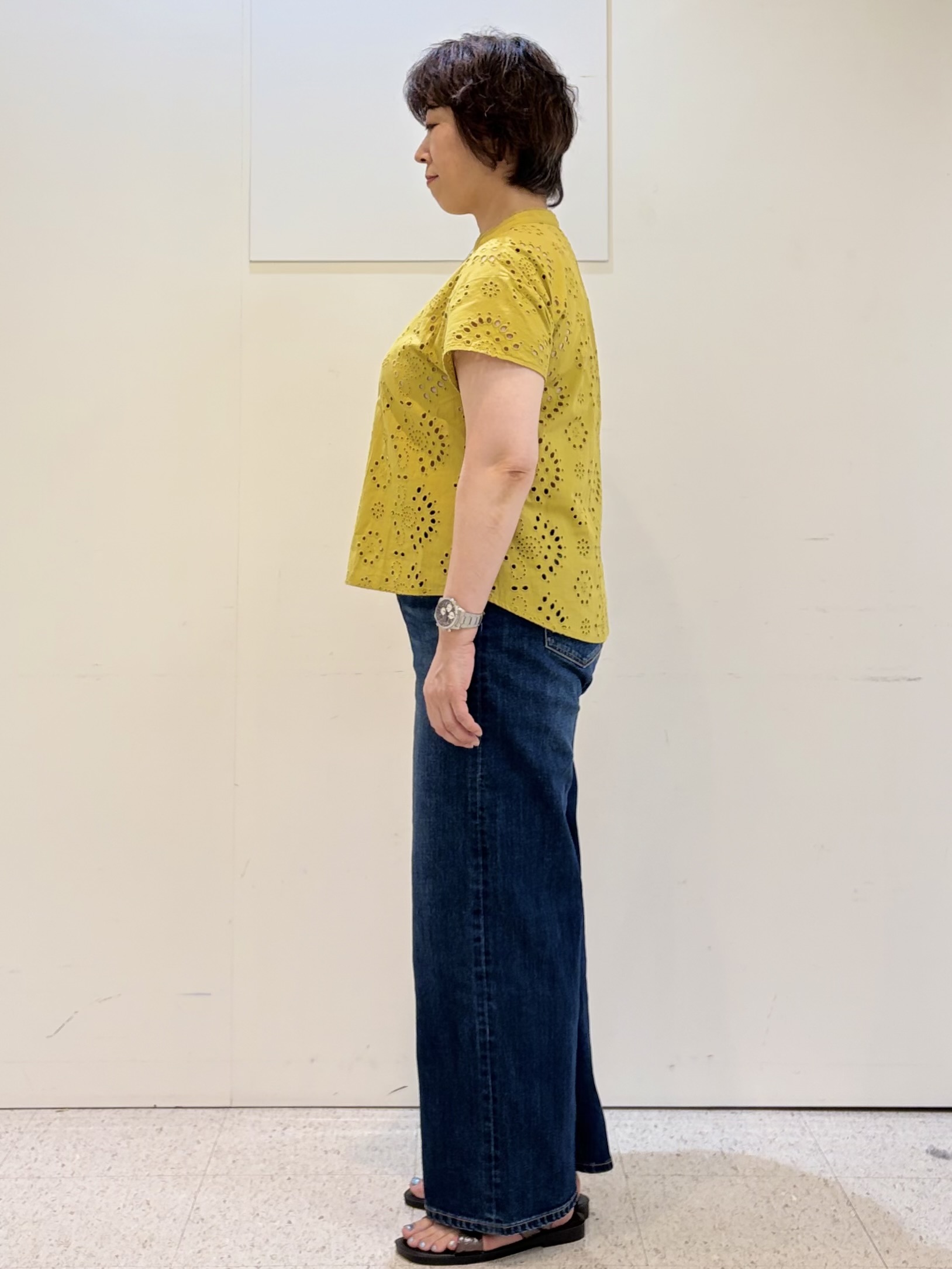ヤスコさんの「Reflect｜【通勤◎】カットワーク刺繍レース シャツブラウス」を使ったコーディネート