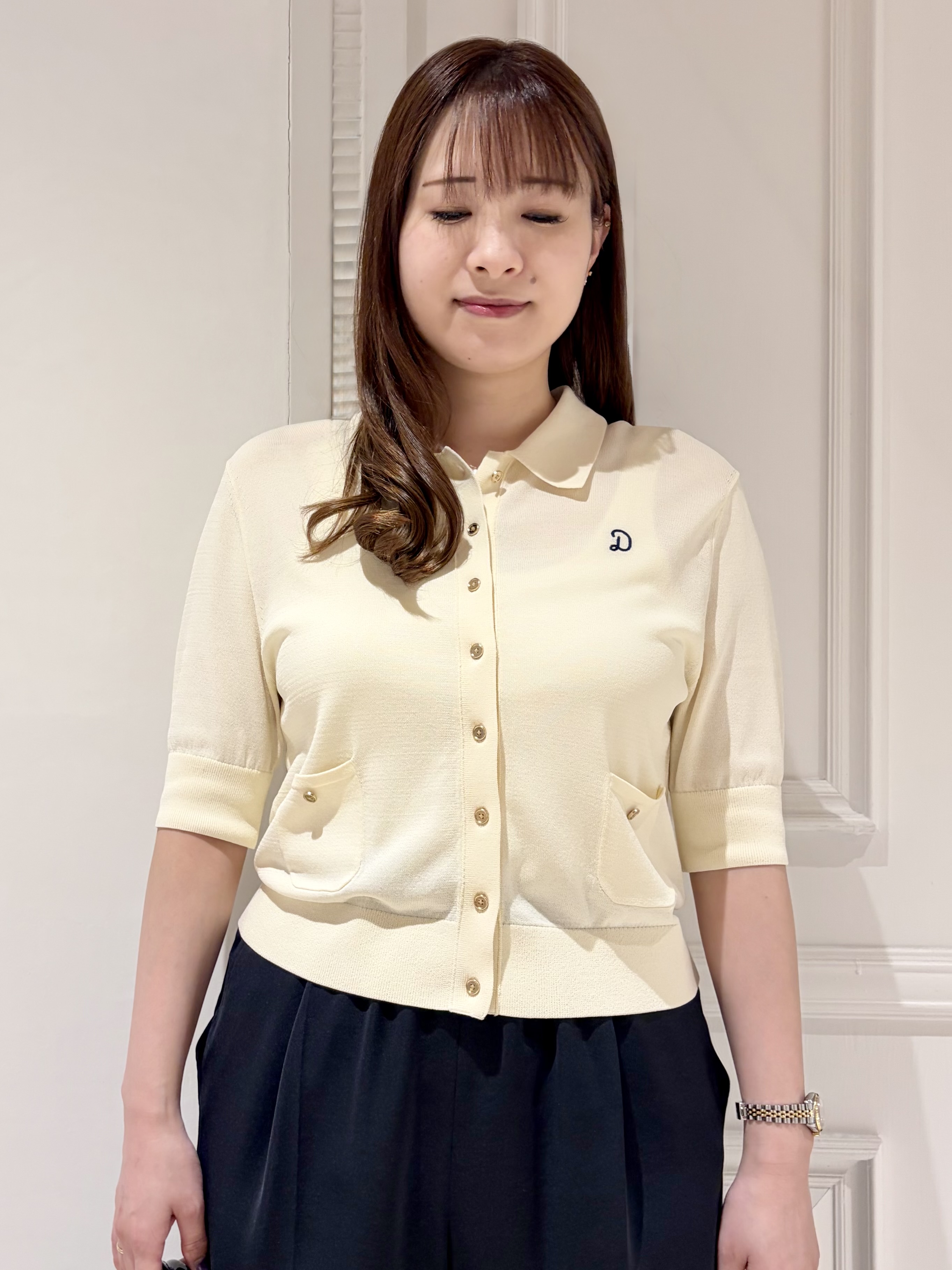 minowaさんの「DRESSTERIOR｜【接触冷感／UVカット】ハーフスリーブ シアーカーディガン」を使ったコーディネート