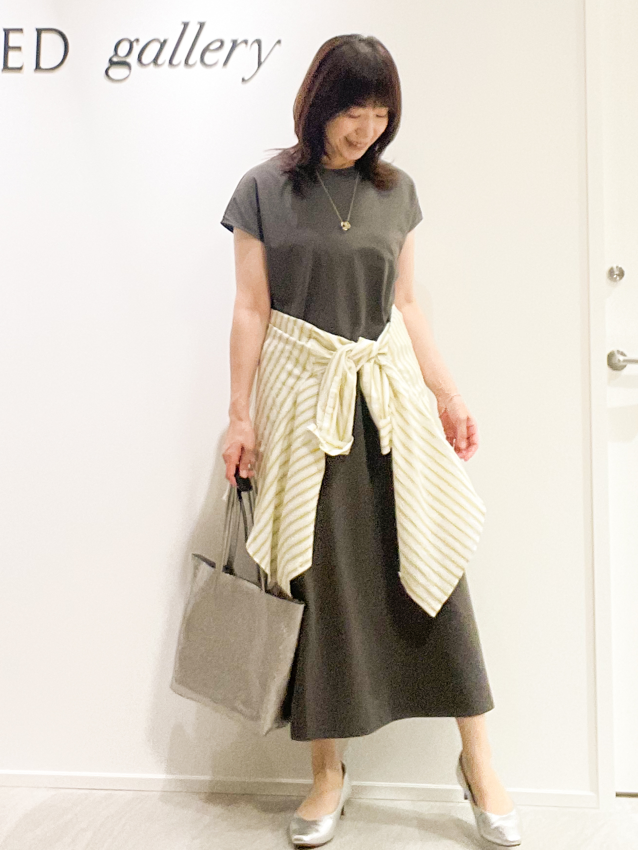 めいさんの「UNTITLED｜ストライプシャツ」を使ったコーディネート