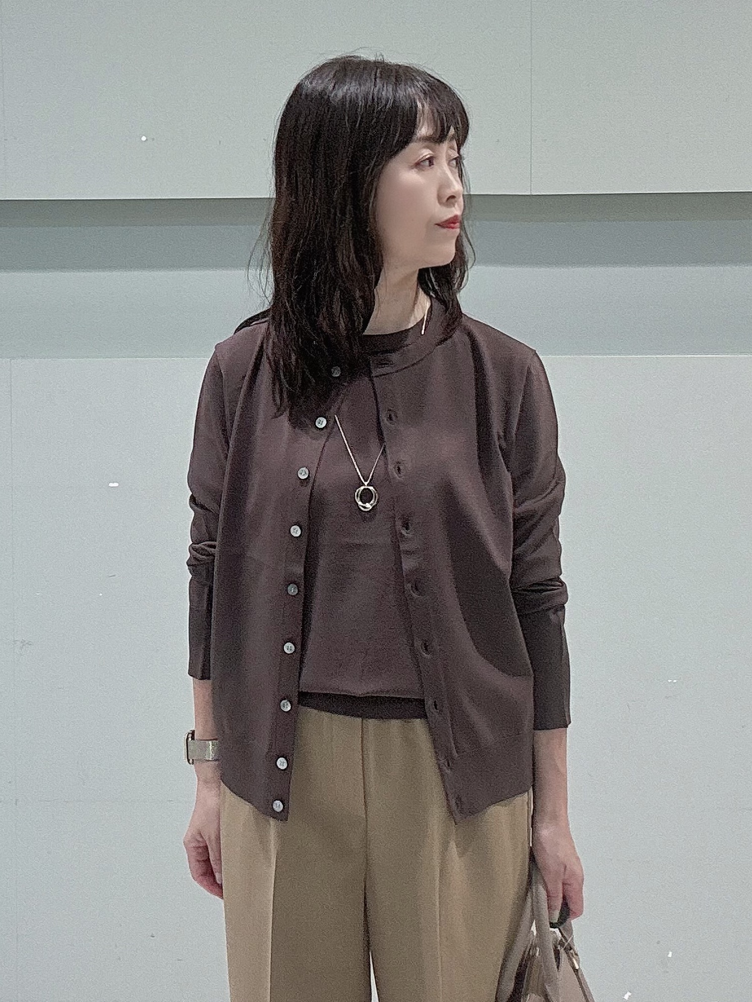 makiさんの「UNTITLED｜【アンサンブル可能】コンパクトニットカーディガン」を使ったコーディネート
