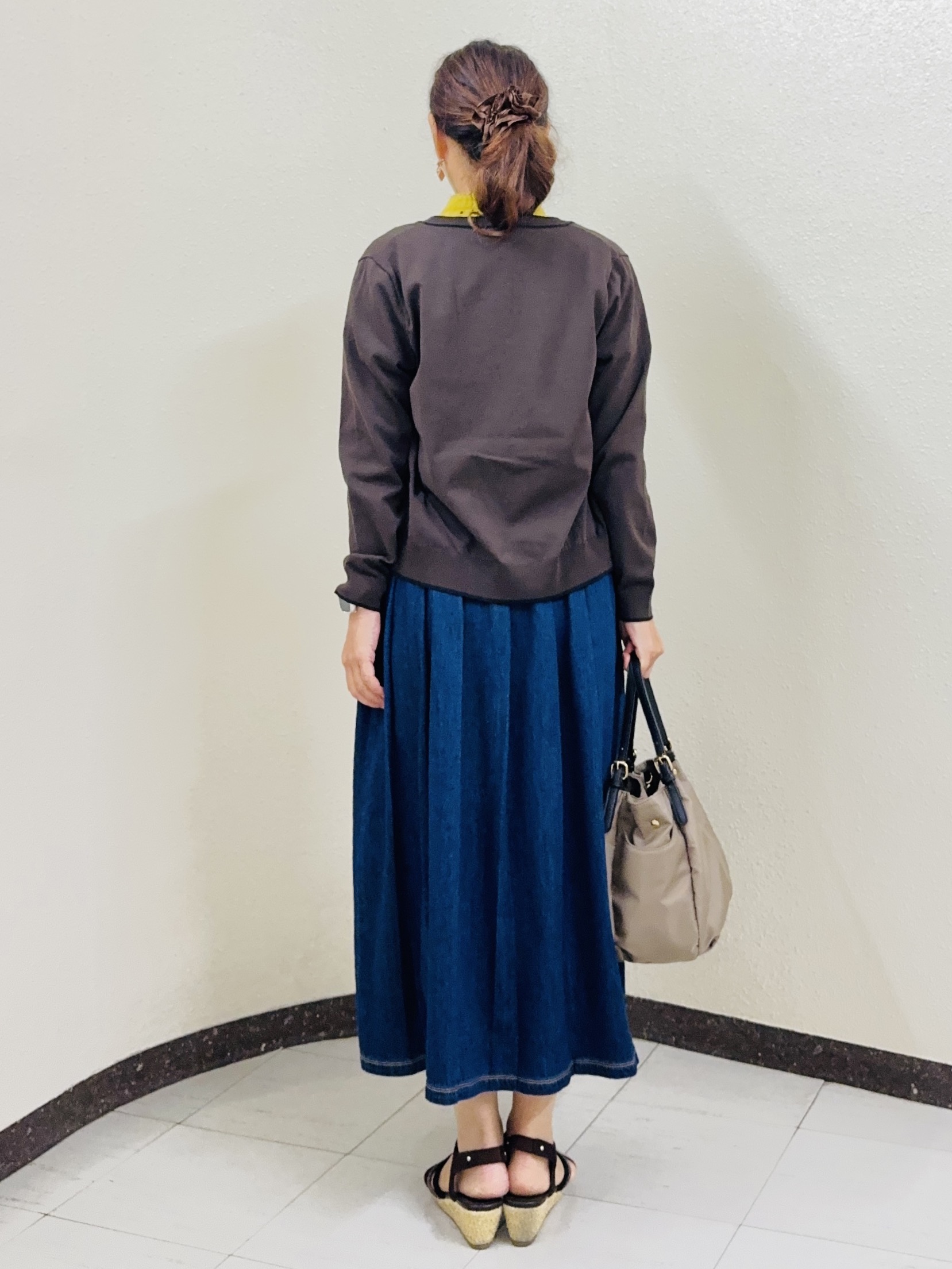 ⭐︎Eimi⭐︎さんの「Reflect｜【UVカット／アンサンブル／手洗い可】バイカラーニットカーディガン」を使ったコーディネート