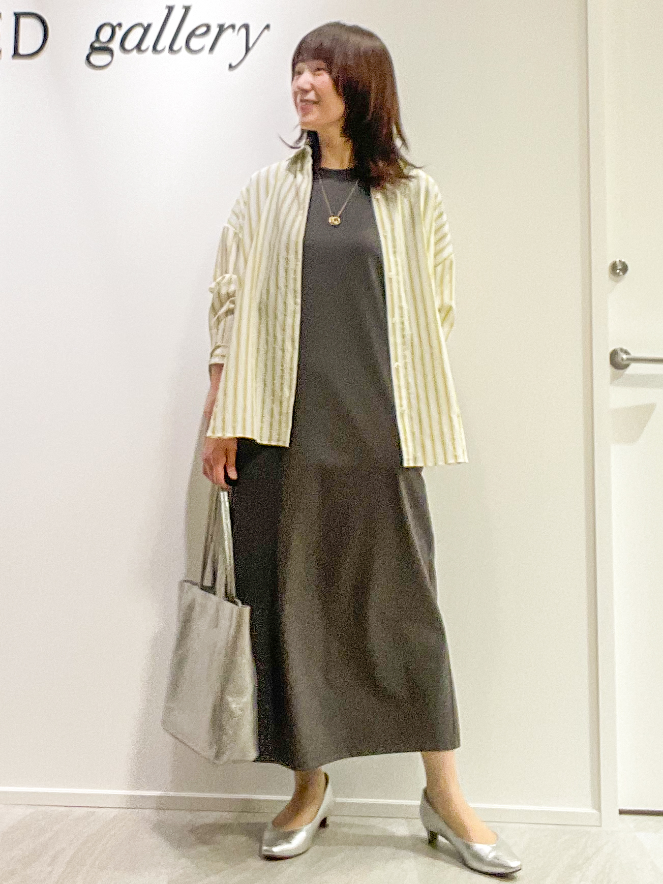 めいさんの「UNTITLED｜ストライプシャツ」を使ったコーディネート