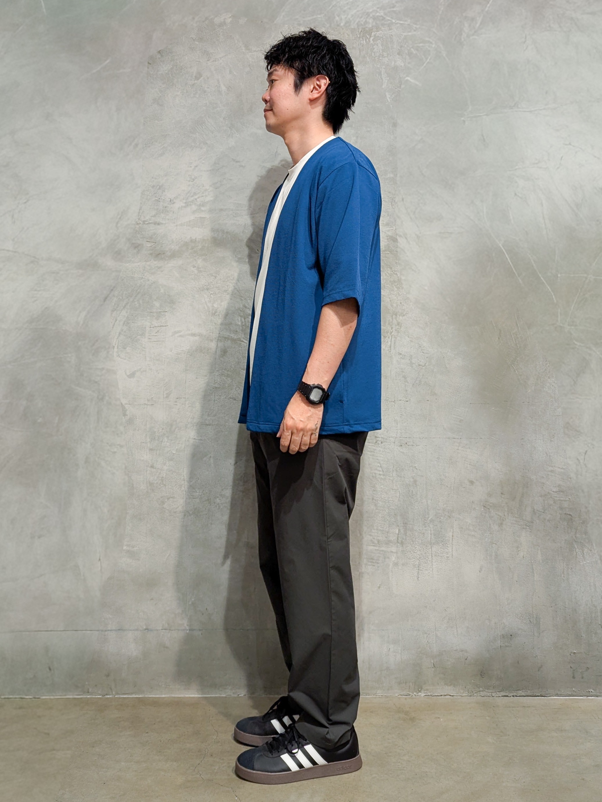 daiさんの「THE SHOP TK｜メッシュ五分袖カーディガン＋半袖Tシャツ セットアイテム 洗濯機OK」を使ったコーディネート