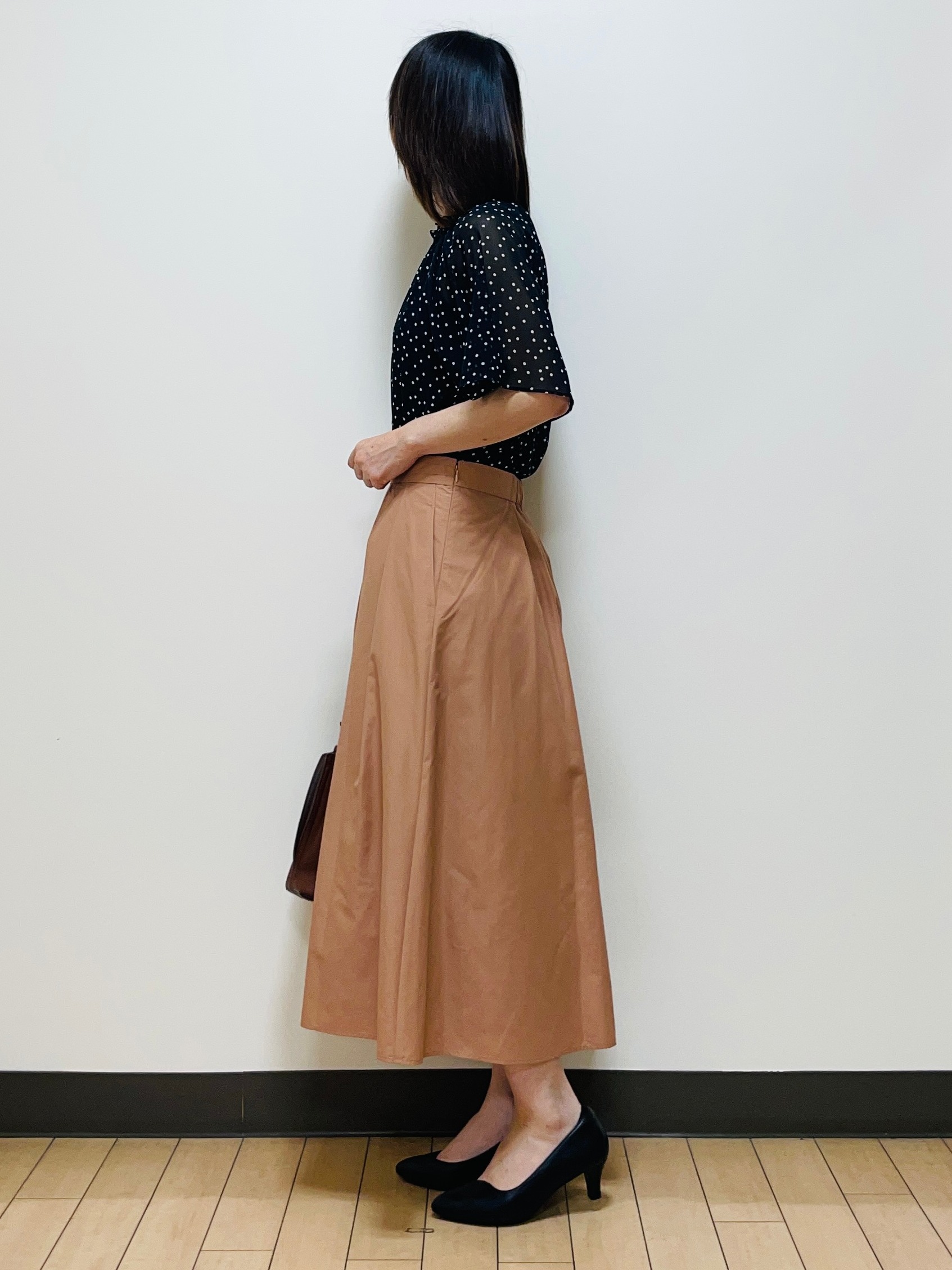 Riiさんの「Reflect｜【セットアップ／手洗い可】ドット柄シアーブラウス」を使ったコーディネート