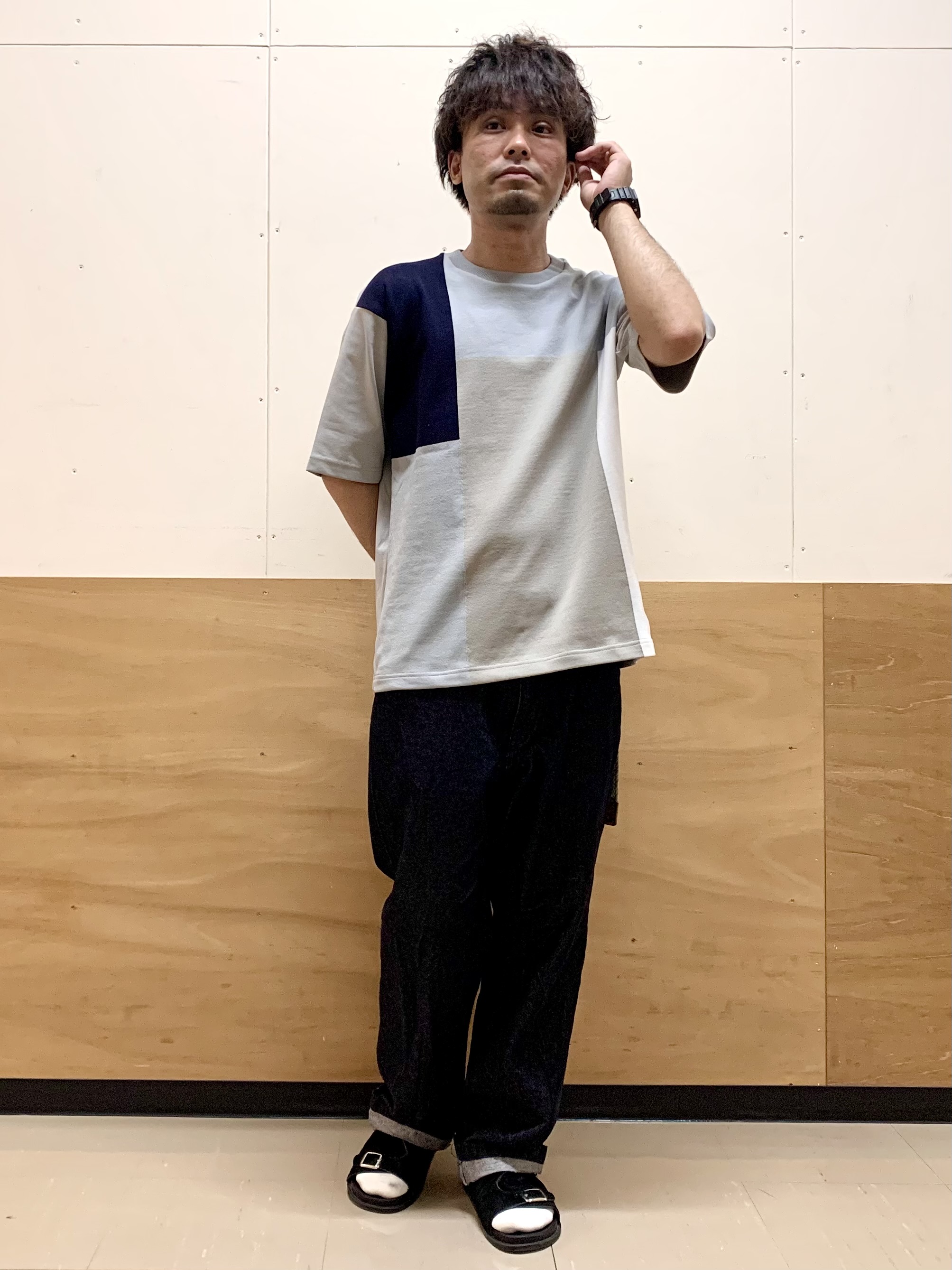 MATUさんの「THE SHOP TK｜【洗濯機OK】ブロッキング半袖ニット」を使ったコーディネート