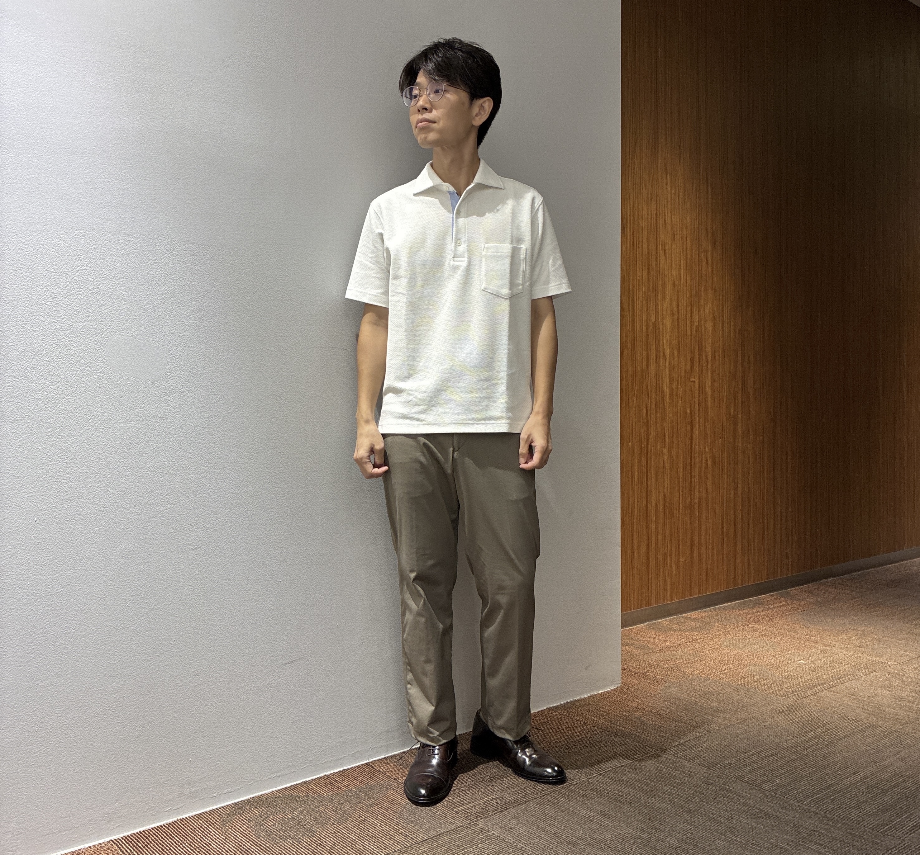 わいずみさんの「TAKEO KIKUCHI｜【抗菌防臭】COOL DOTS（R）ドビープリント ジャケット」を使ったコーディネート