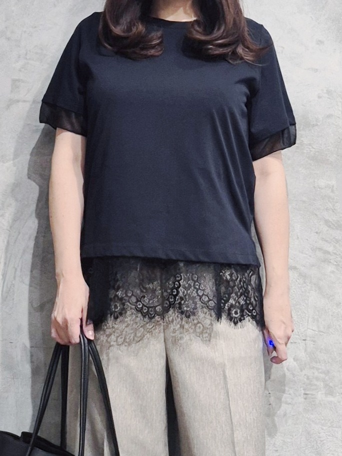 ひさえさんの「THE SHOP TK｜【M-XL/ひんやり】上品な透け感 袖口シアーTシャツ」を使ったコーディネート