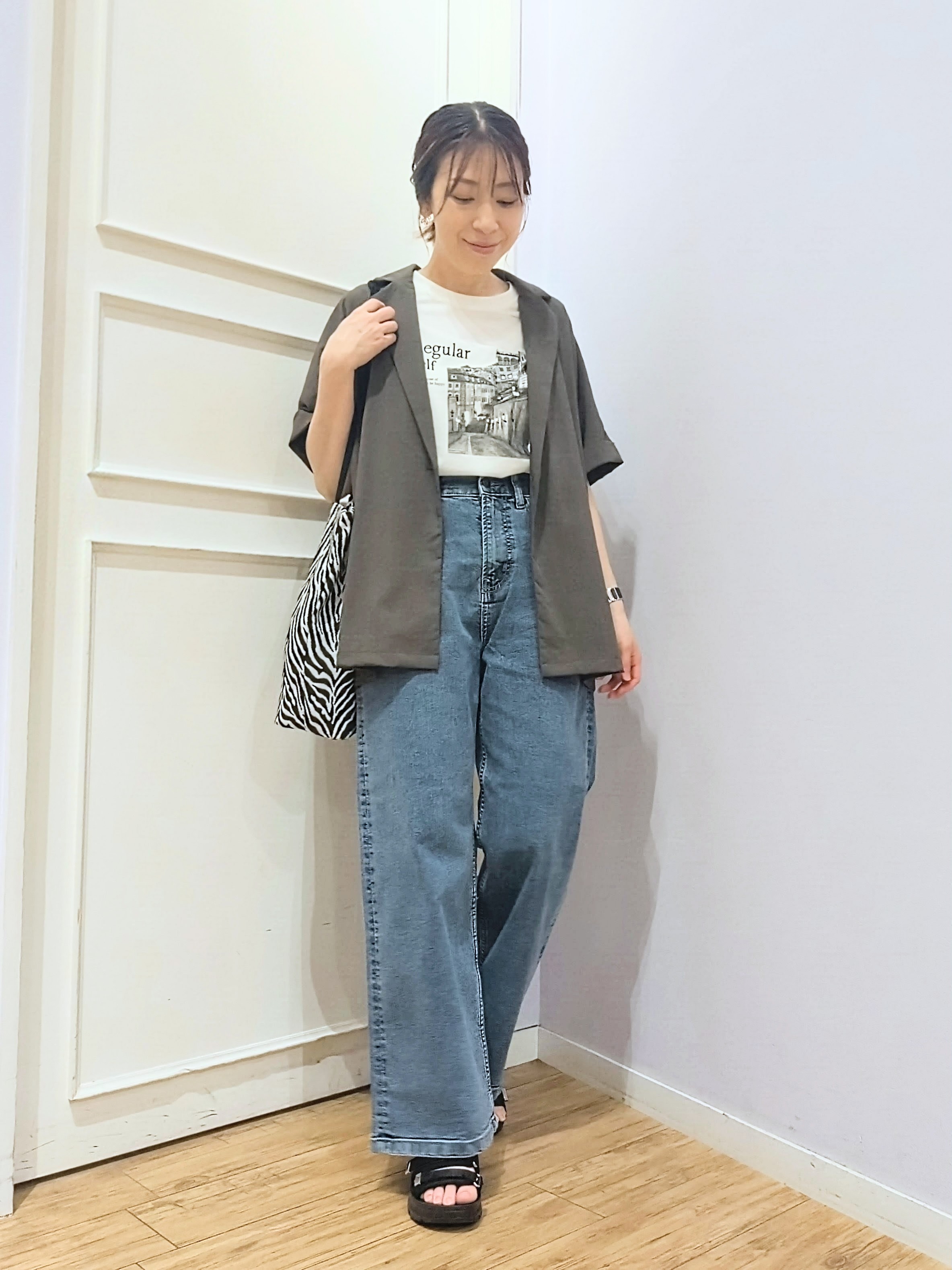 miomioさんの「SHOO･LA･RUE｜【高レビュー/洗濯機可/セットアップ可】軽凛(かろりん) ひんやり半袖ジャケット」を使ったコーディネート